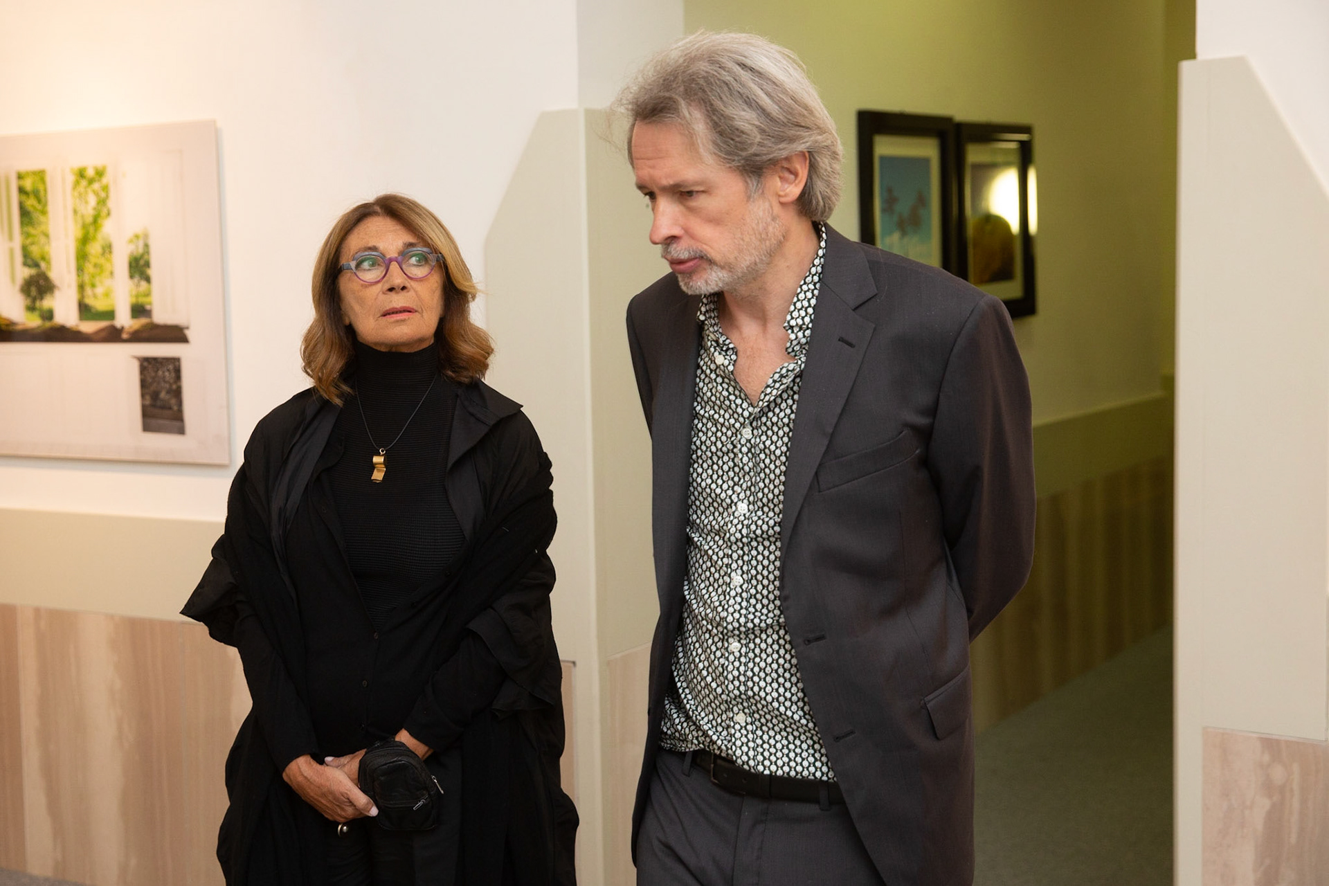 Ines Musumeci Greco e Lorenzo Benedetti curatore della mostra Mostra "La Potenza dell'Arte Contemporanea" - Pinacoteca - Potenza