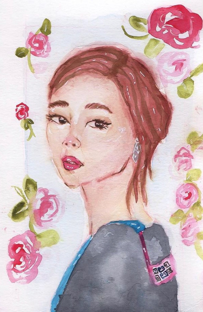 Watercolor with traditional paint