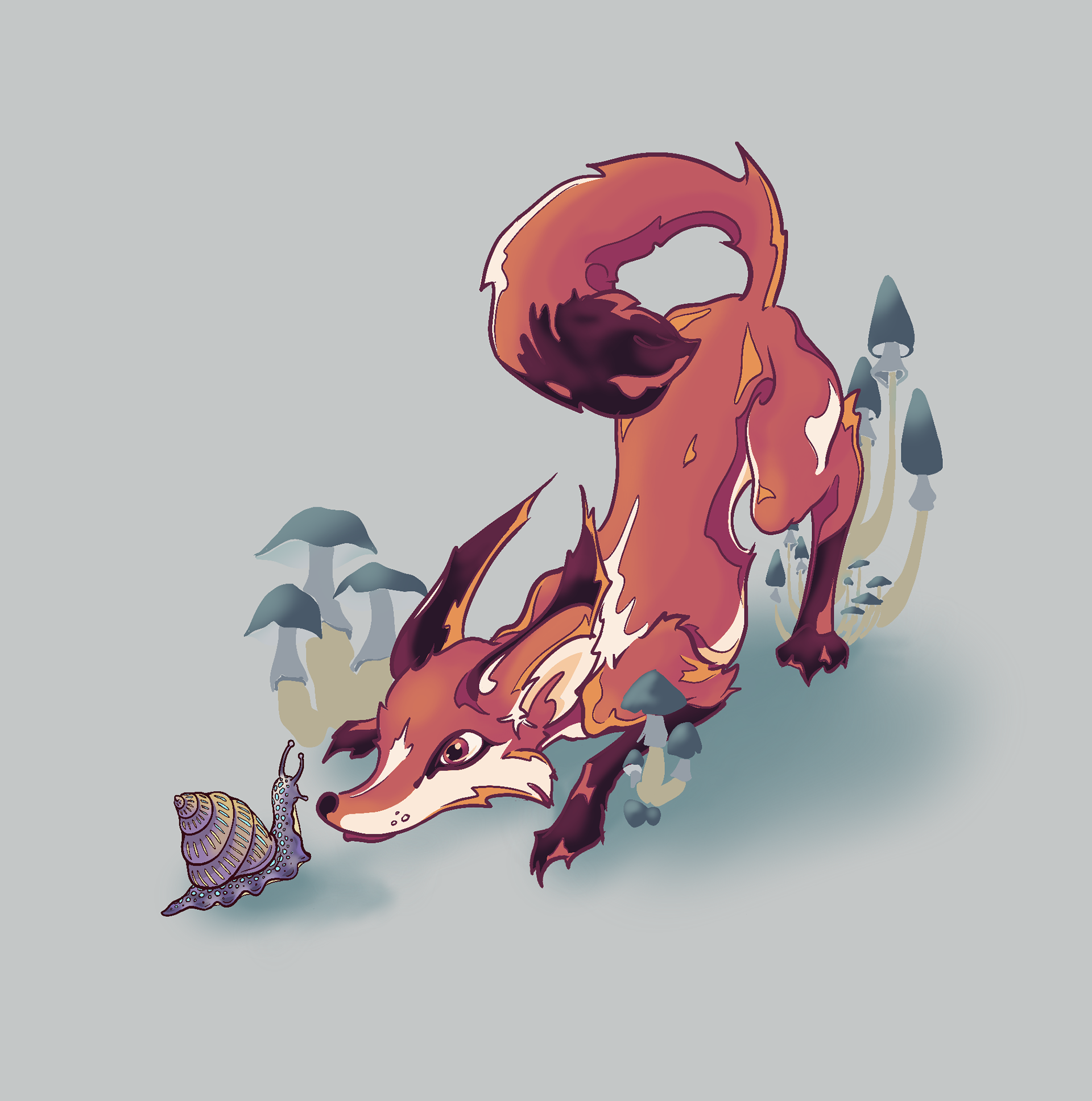 "Fox Snail" Procreate.