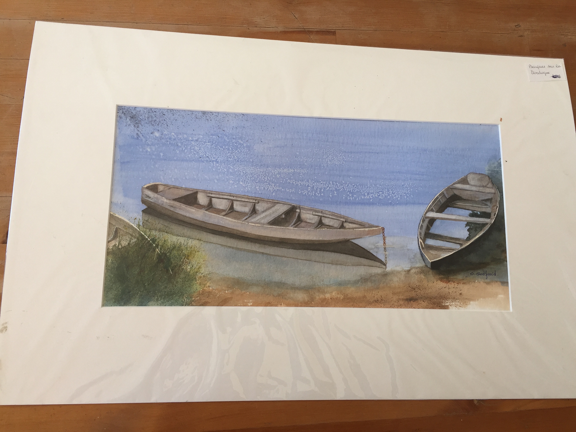 "Barques sur la Dordogne". prix 15 €