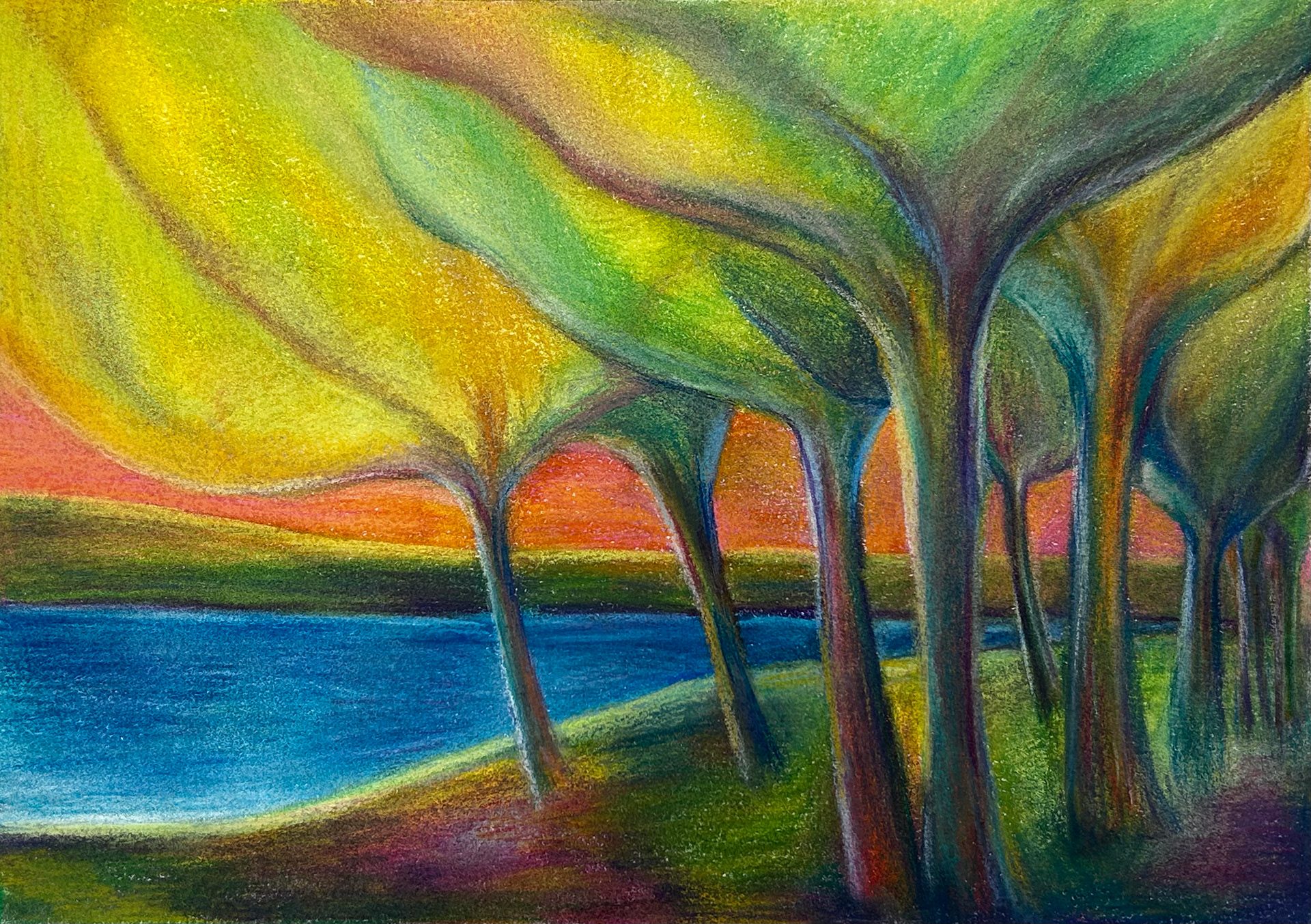 NuPastel on paper. 