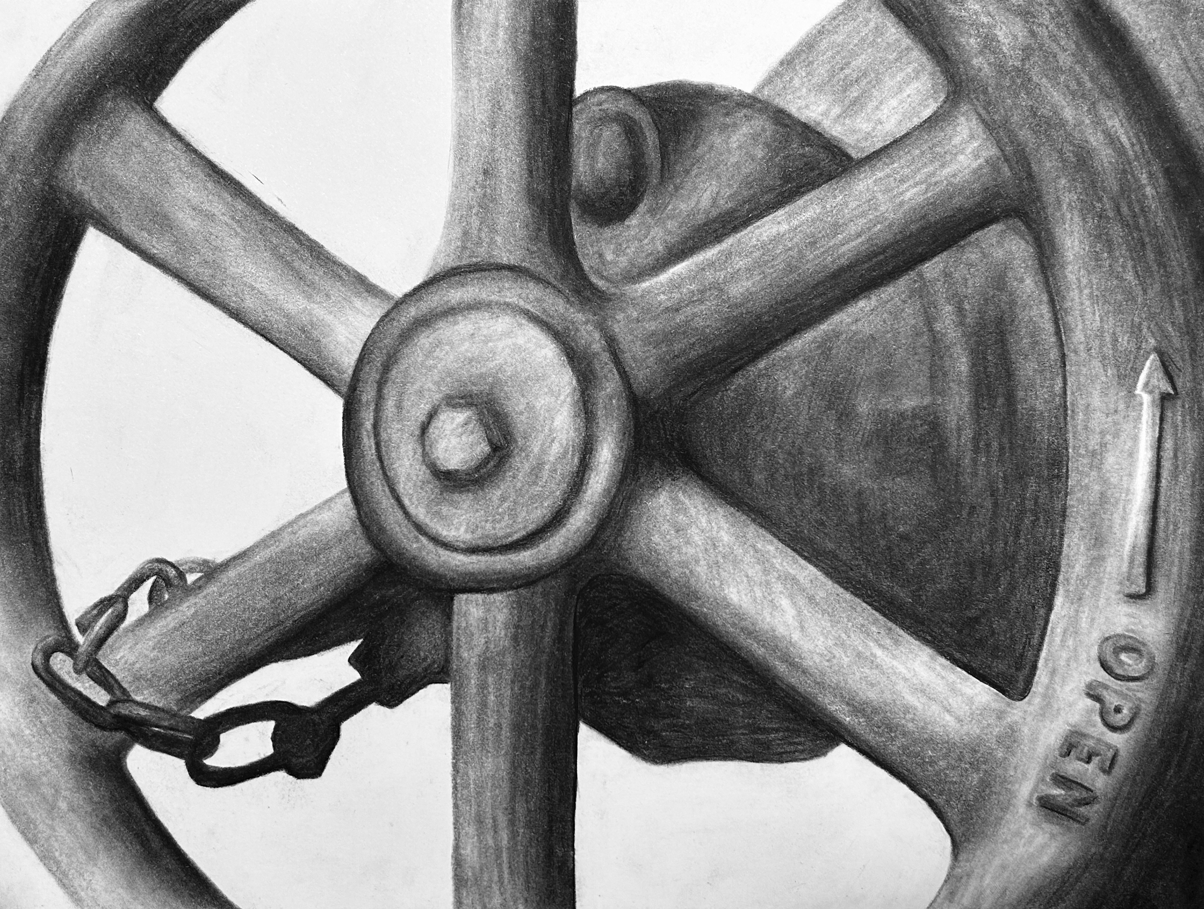 Charcoal on paper.