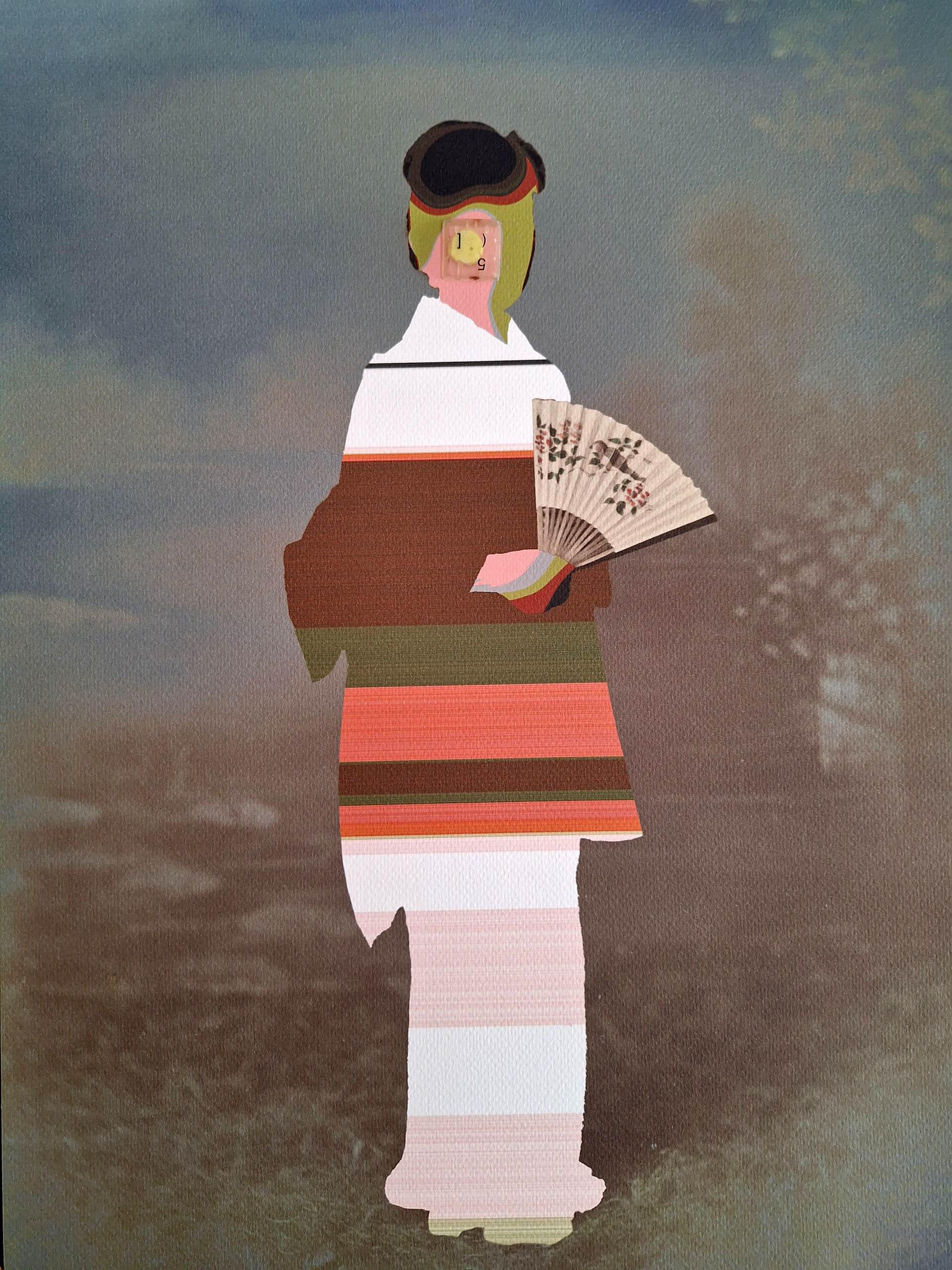 Japonisme - (30 X 40 cm), Impression Papier Fine Art et touche de clavier