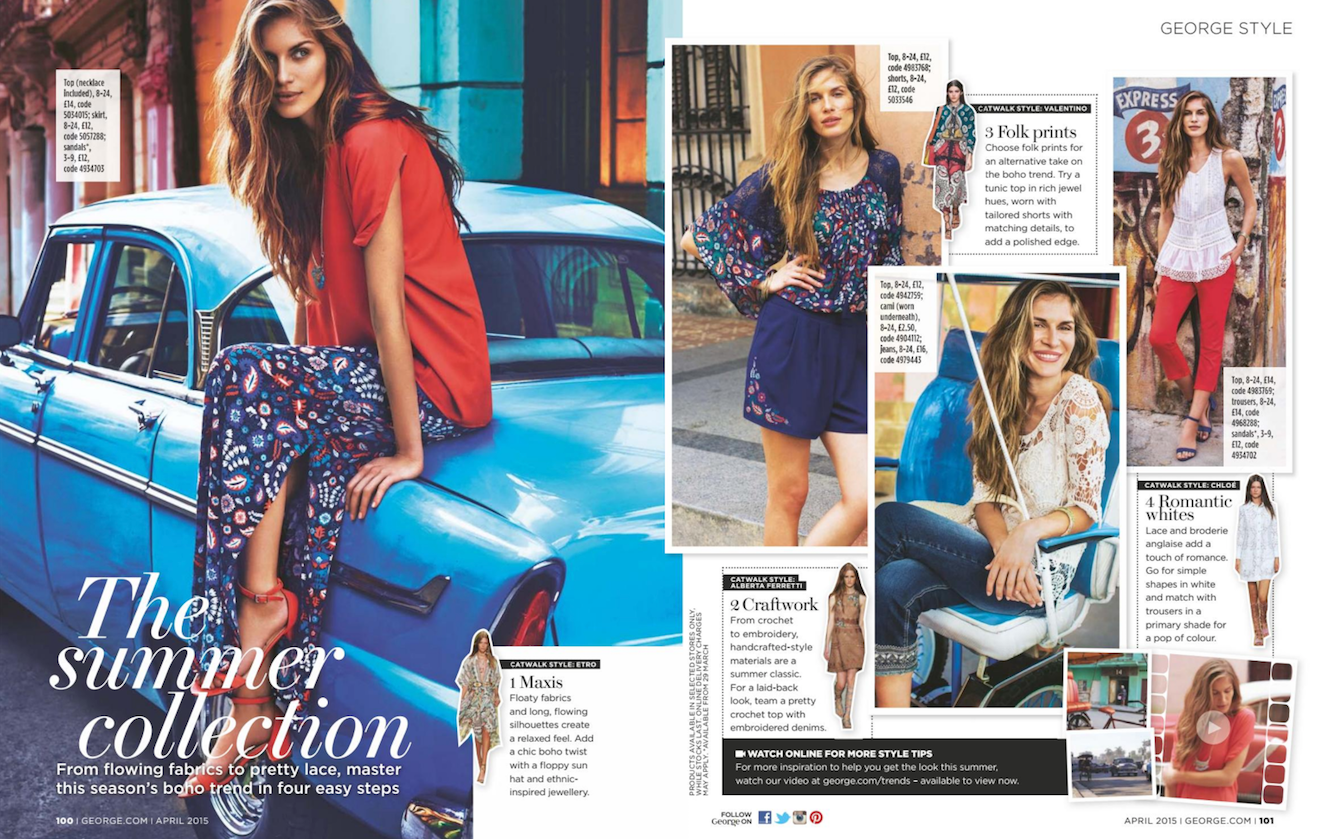 Magazine layouts were designed to look like popular fashion titles like Cosmopolitan and Glamour to make sure our content looked on-trend