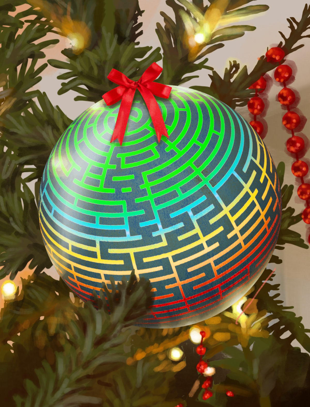 Maze Ornament Holiday Card