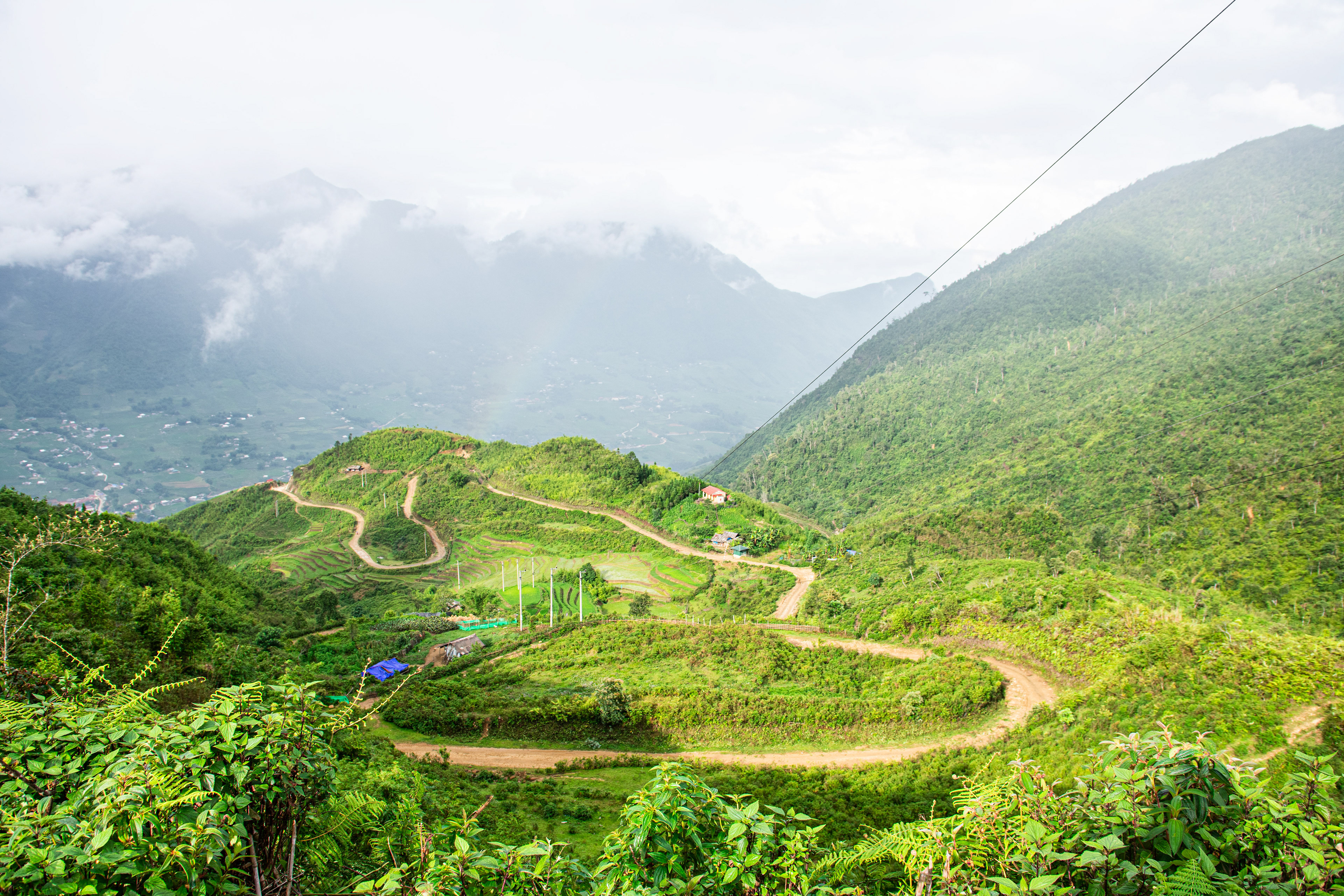 The family also tend to the rice terraces they own throughout the year. Owning rice plants in Vietnam means the family has to spend very little of their income on food as they constantly have a staple food source. The family harvest enough from over a dozen terraces made of mud to feed themselves, their guests, and their relatives all year round. The terraces that adorn the steep slopes around Sapa are cleverly made by families so that water can be irrigated from nearby streams and can flow through the rice terraces like a slow-moving, food-producing, waterfall. This waterfall reduces the amount of work that has to be put in when weeding the plants, increasing the ratio of effort to gain during the farming process. Many members of the Black Hmong tribe also own corn fields, rows of indigo, and marijuana plants, which all enable necessities to be sourced from home reducing annual outgoings. Cornfields allow for the pigs they rear, that are generally only eaten at large gatherings, to be fed at very low cost. In the rafters of Geng’s home, they store 40 Kilo bags of dried corn that they transport over to a friends house that owns a large wooden corn mill. This mill grinds up the corn and turns it into flour to mix with rice and leftovers for the pigs to feed on. The rows of Indigo and Marijuana plants allow for cheap clothing to be hand made using hemp as material and indigo that is crushed and soaked with water to create a dark blue that dyes the traditional clothing. Decades ago, everyone in the village would wear traditional Hmong clothing, and each family member would be made a new outfit that would be presented to them as a gift to bring into the new year. Nowadays, however, the influx of cheap clothing that’s imported into the country has meant it’s more economically viable to wear factory-made items rather than spending the whole year making clothes.
