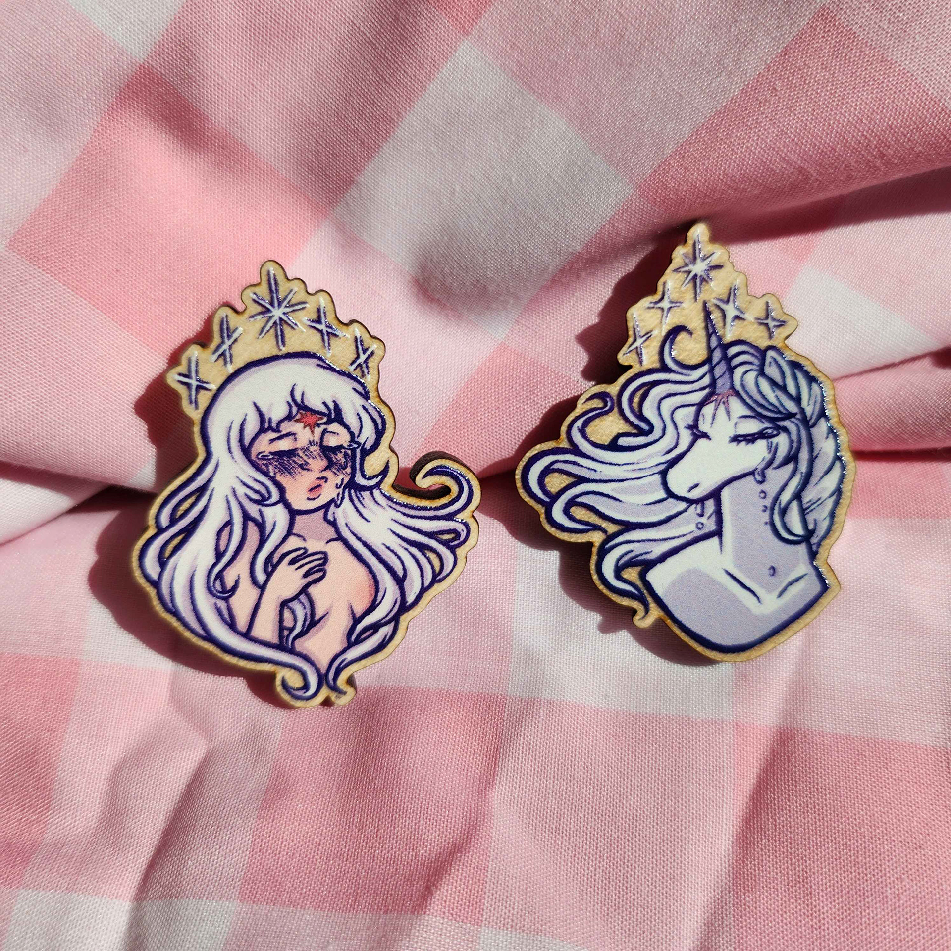 The Last Unicorn Wooden Pins