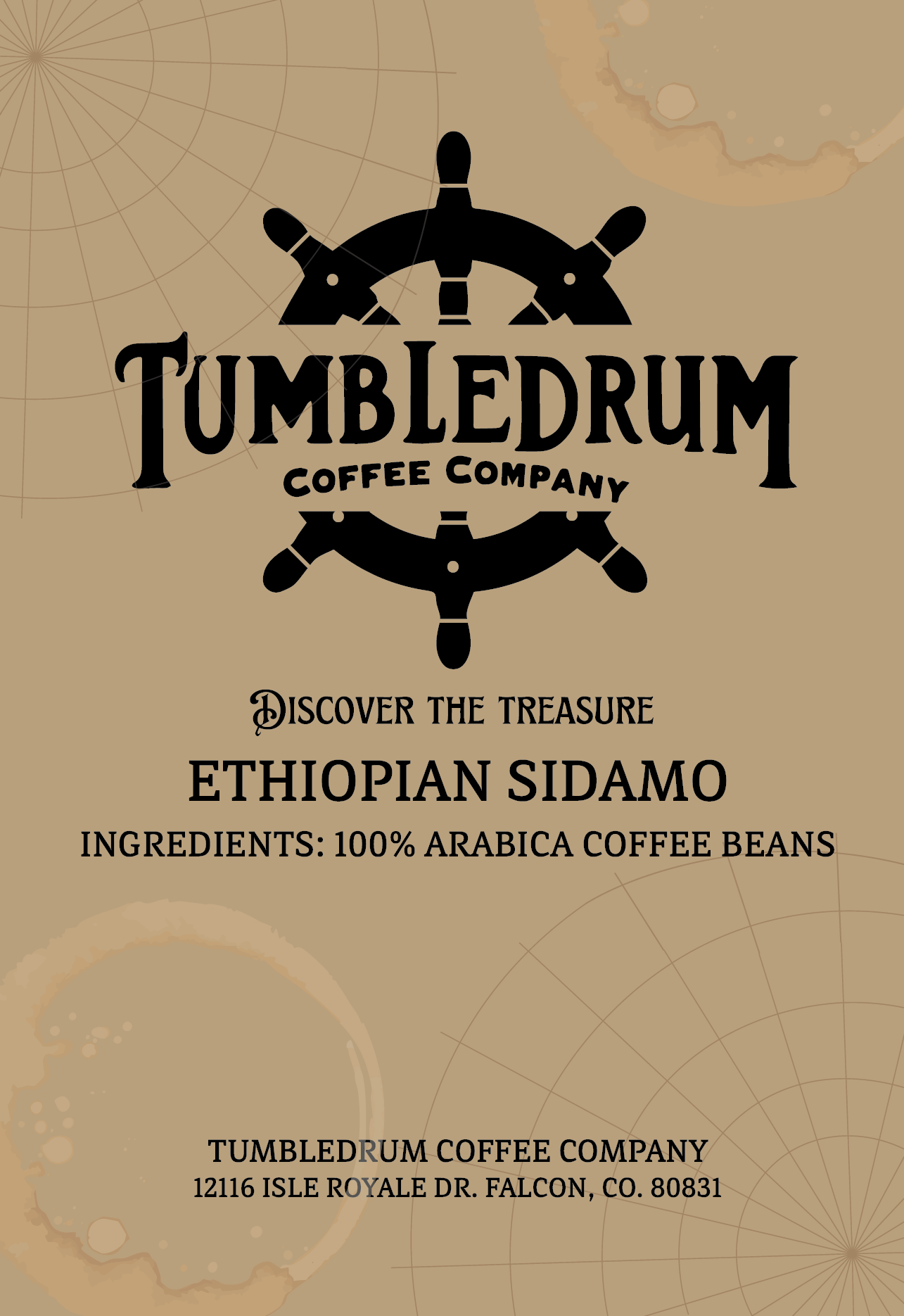 TumbleDrum Coffee Label Front