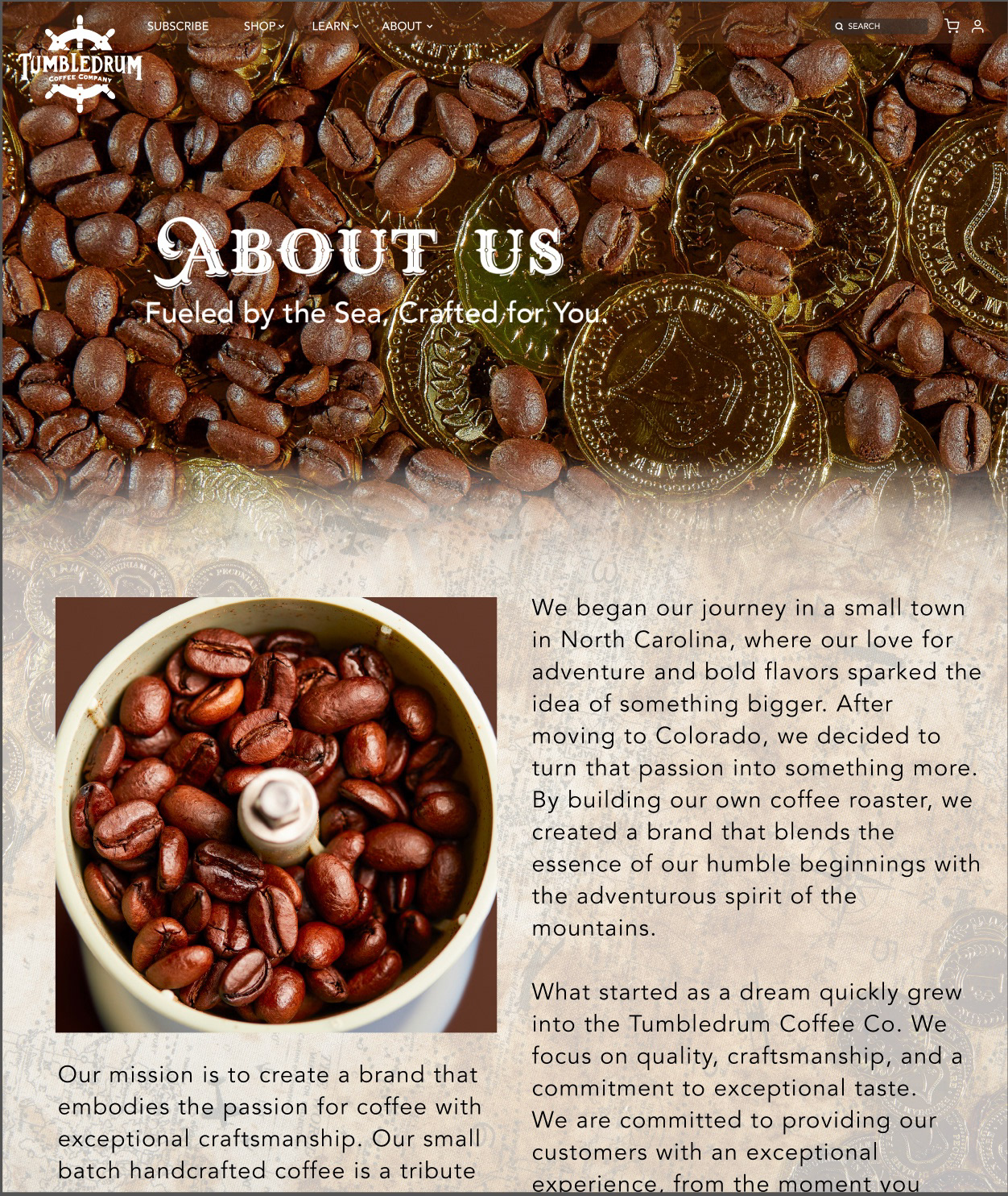 TumbleDrum Coffee Website