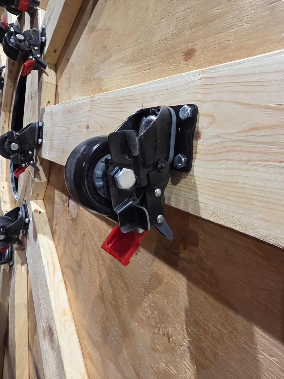 Close-up of Casters