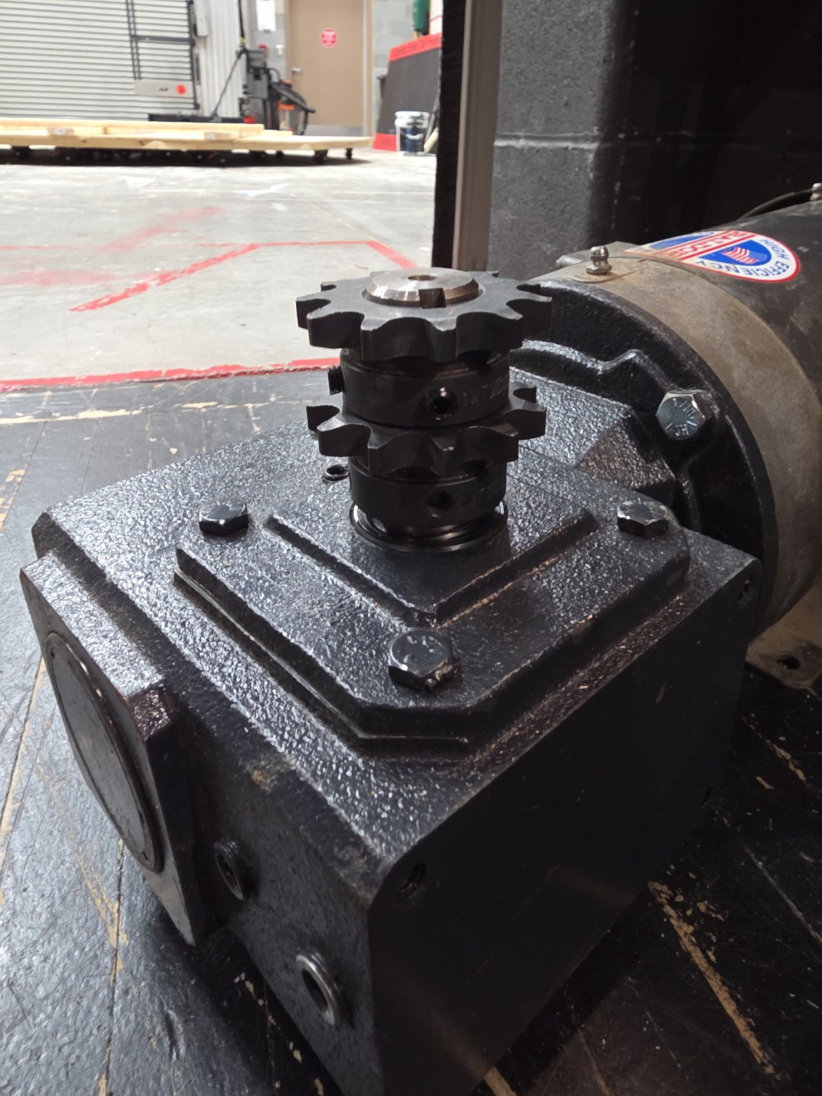 Stacked Sprockets on Our Gear Reducer