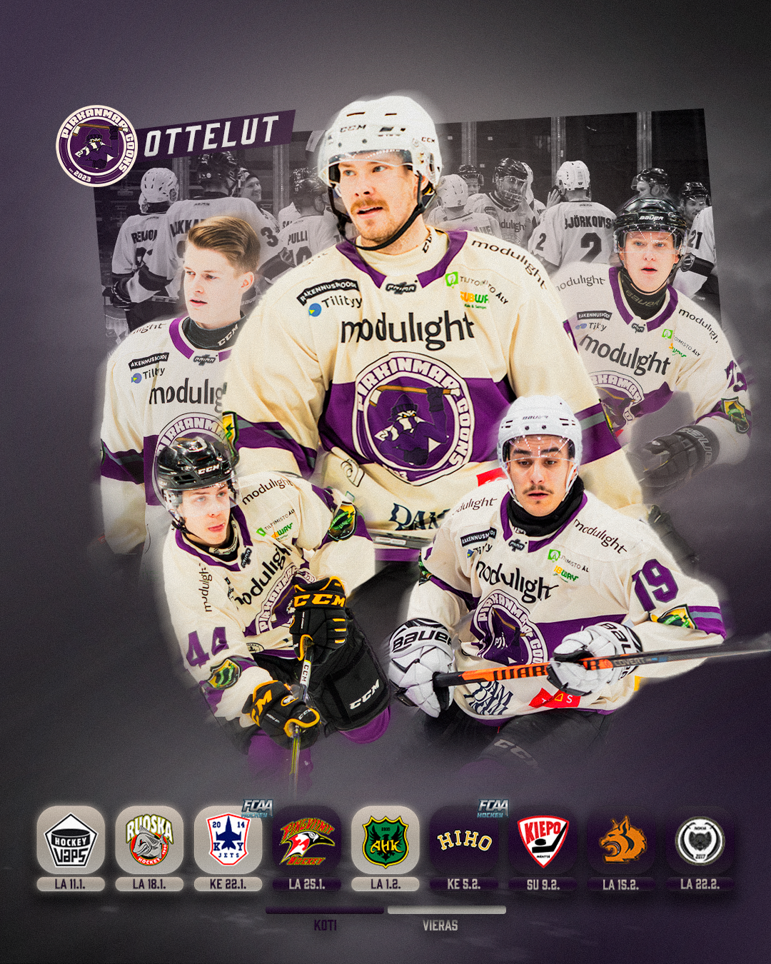 Pirkanmaa Goons Season Schedule (Instagram)