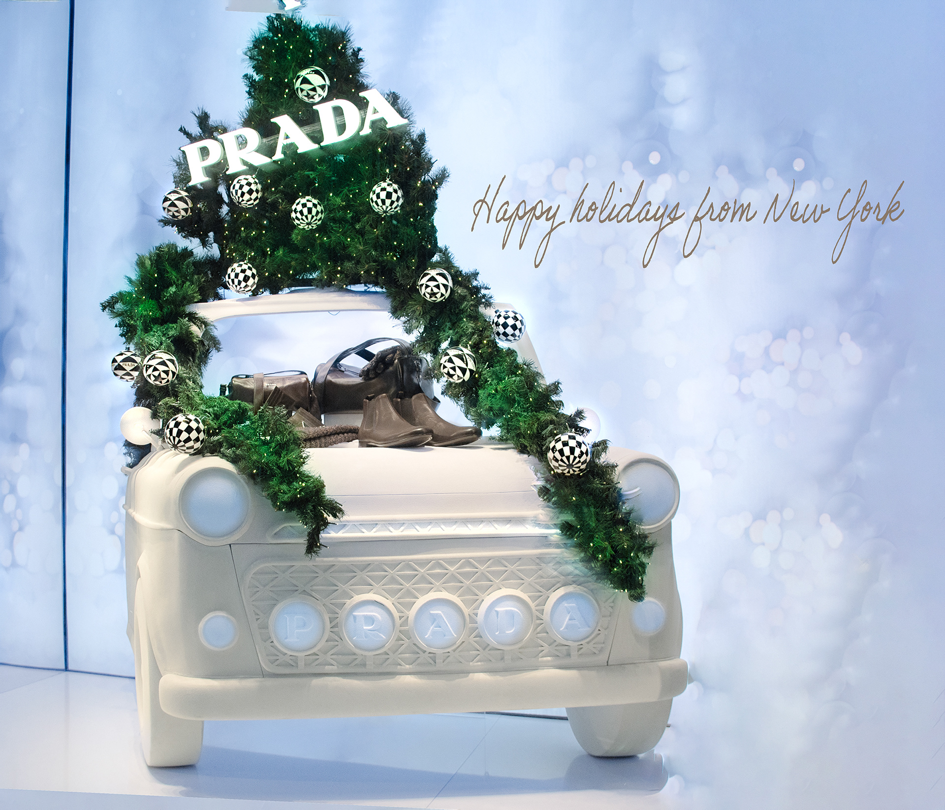 Prada Christmas Window Display- New York 2025