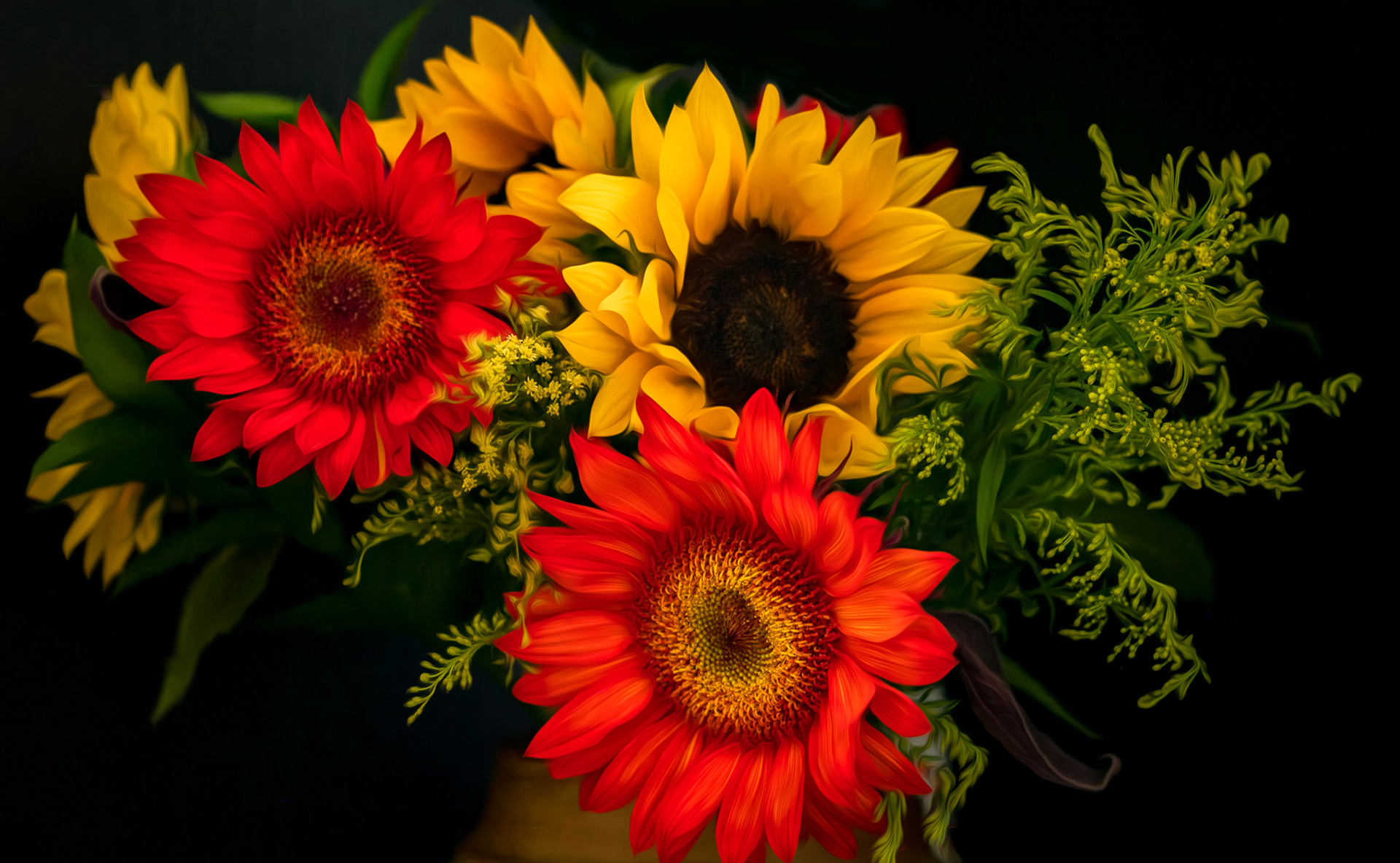 Red & Yellow Sunflowers