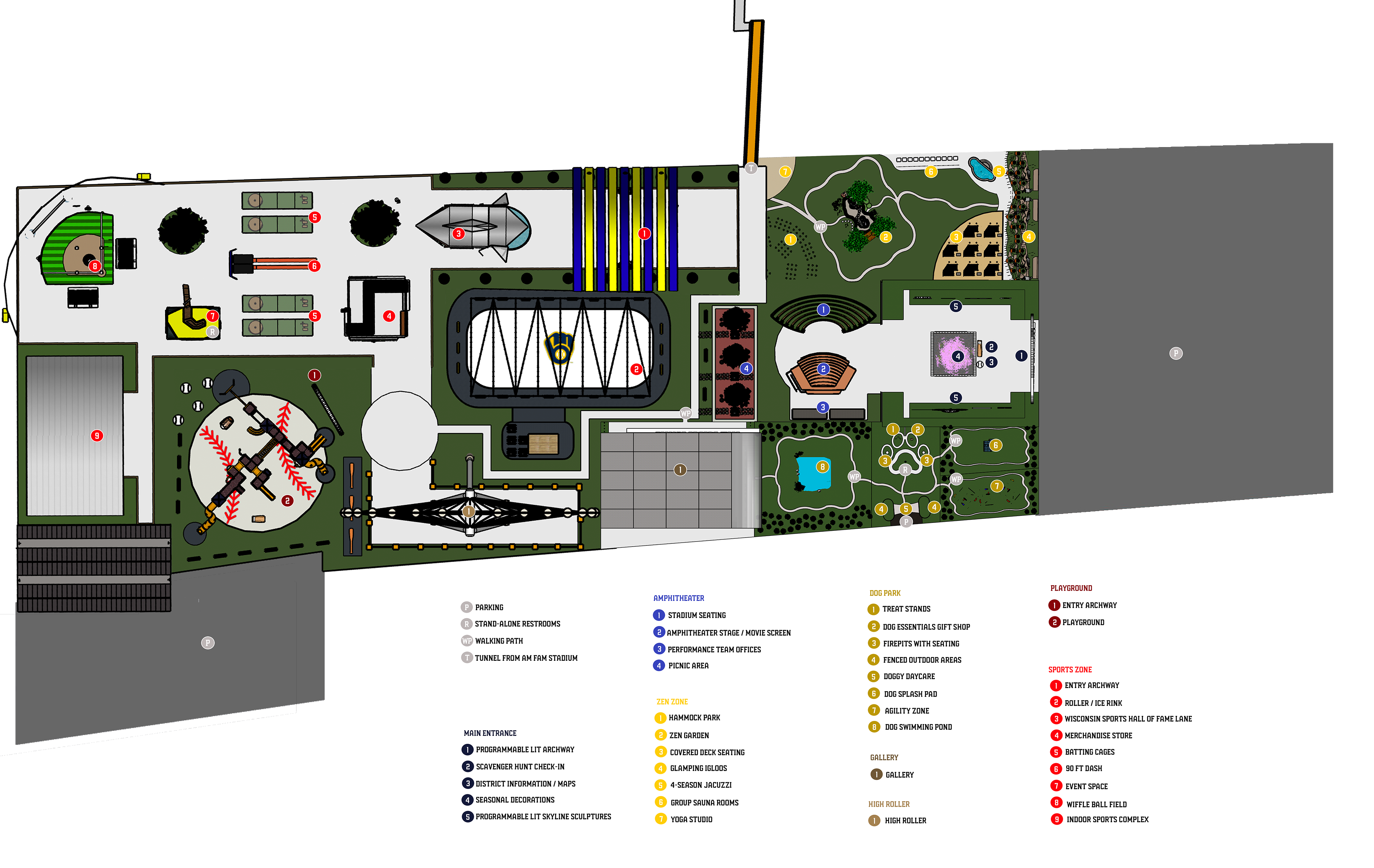 This is a final labeled map of the entertainment sector specifically, and depicts where everything is located in this sector.