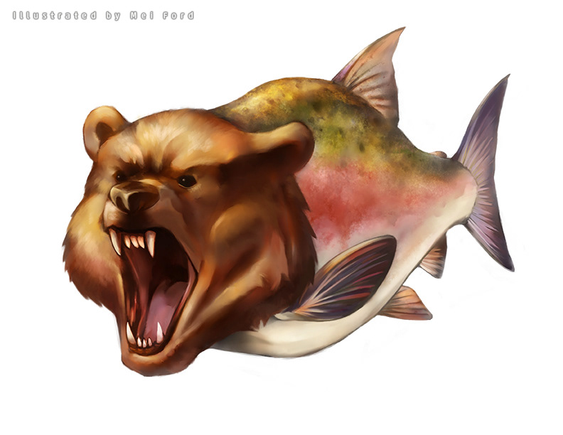 "Bear Salmon" - Original