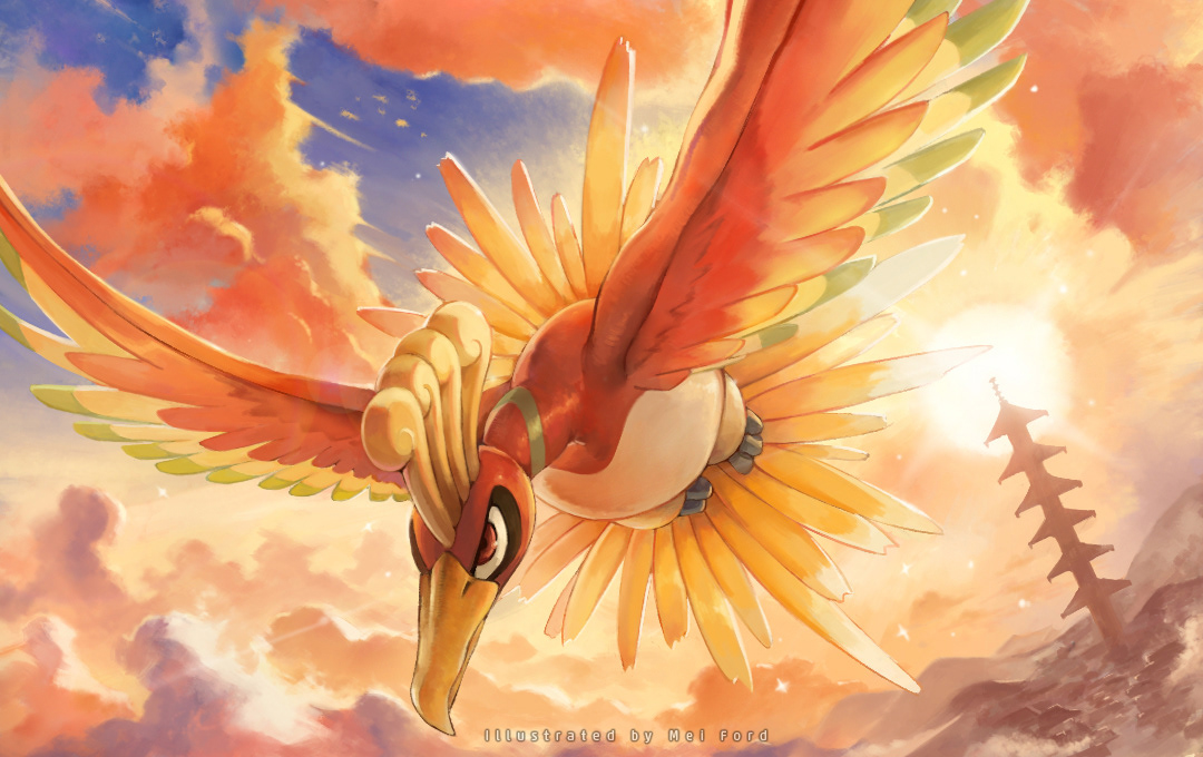 "明けの飛翔" - Pokémon (第一回ポケモンカードゲームイラストグランプリ 一次審査通過作品)