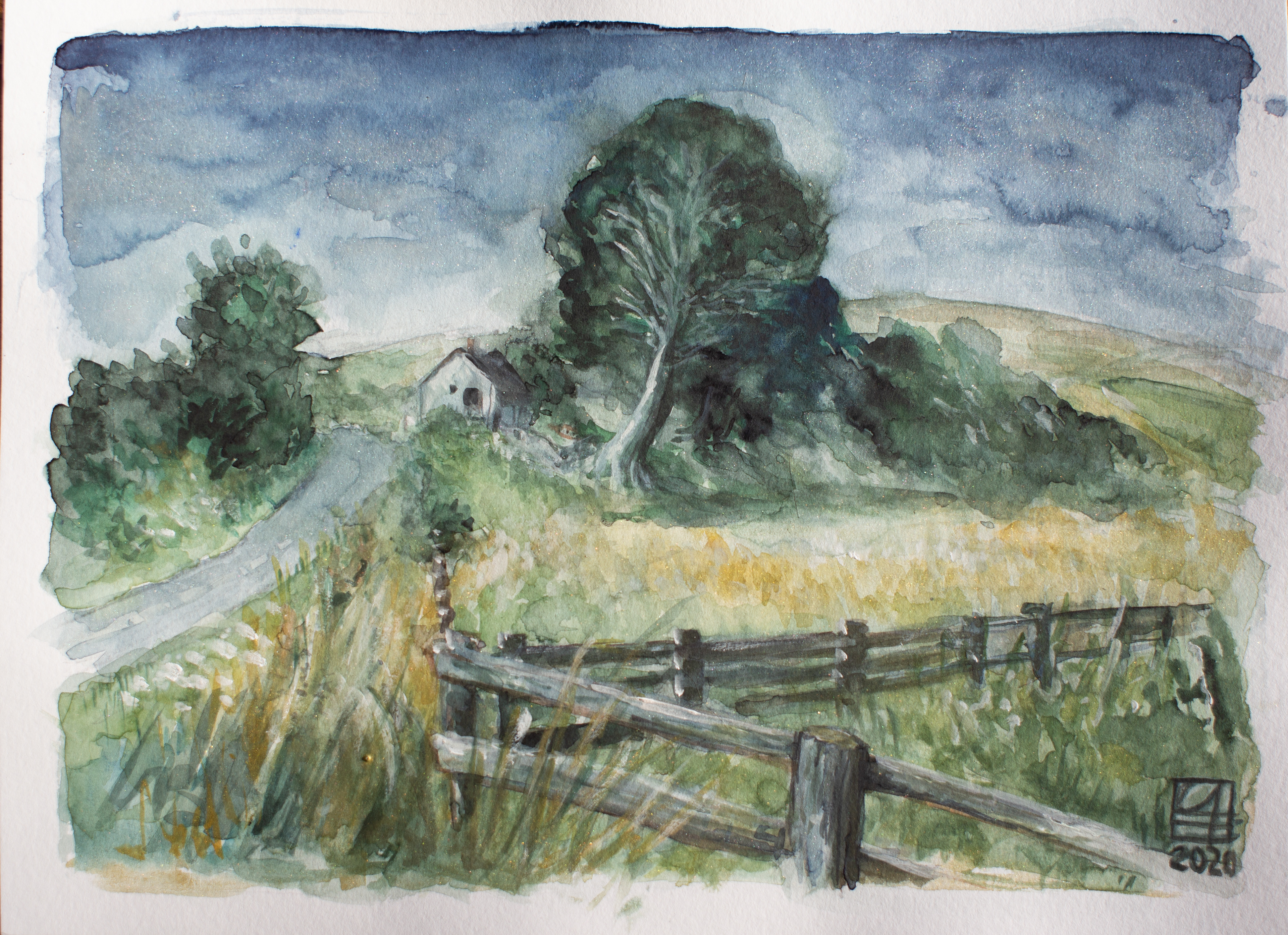 house with tree (40x30)