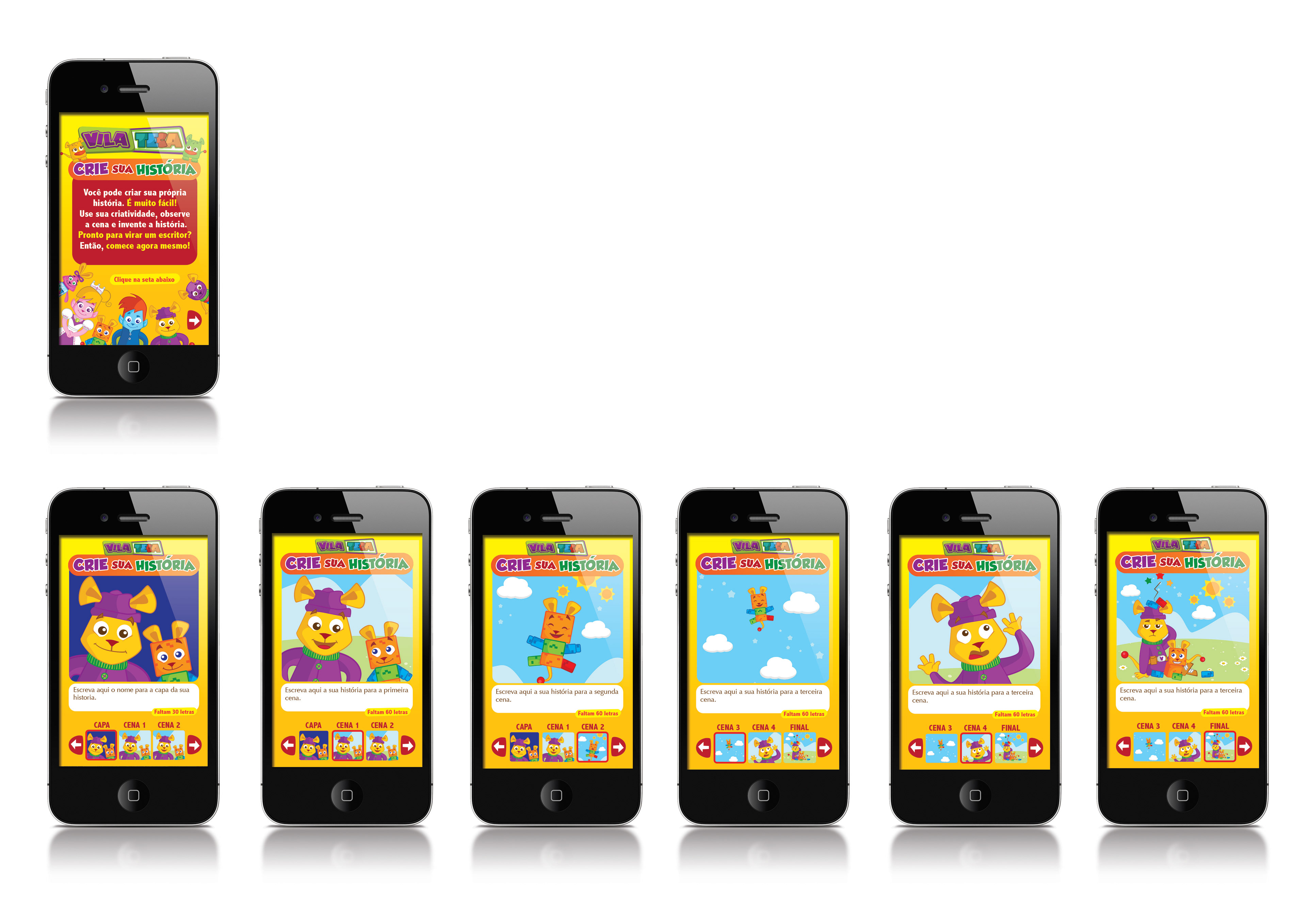 Mockup do app contador de histórias