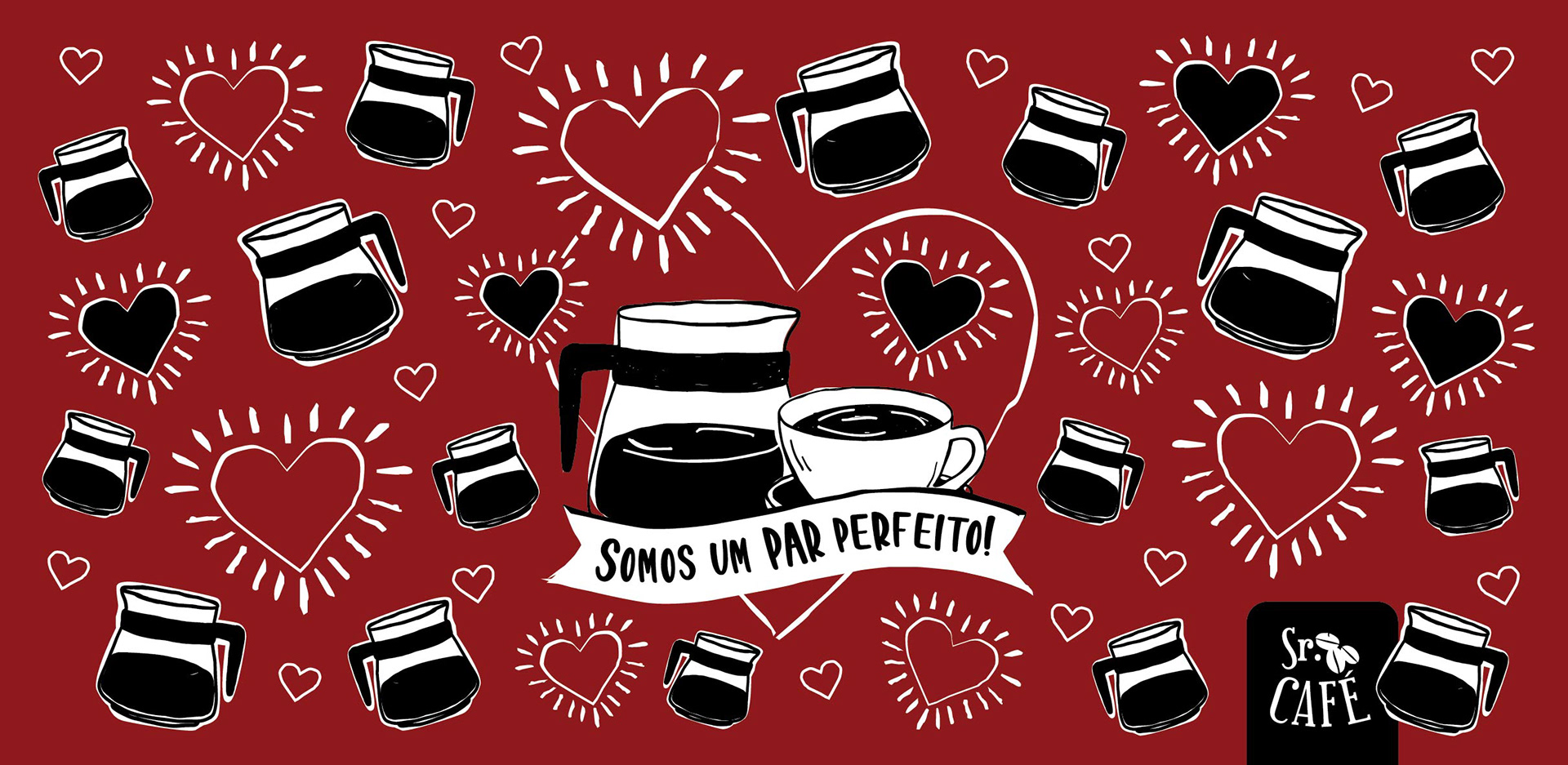 Caneca fundo vermelho