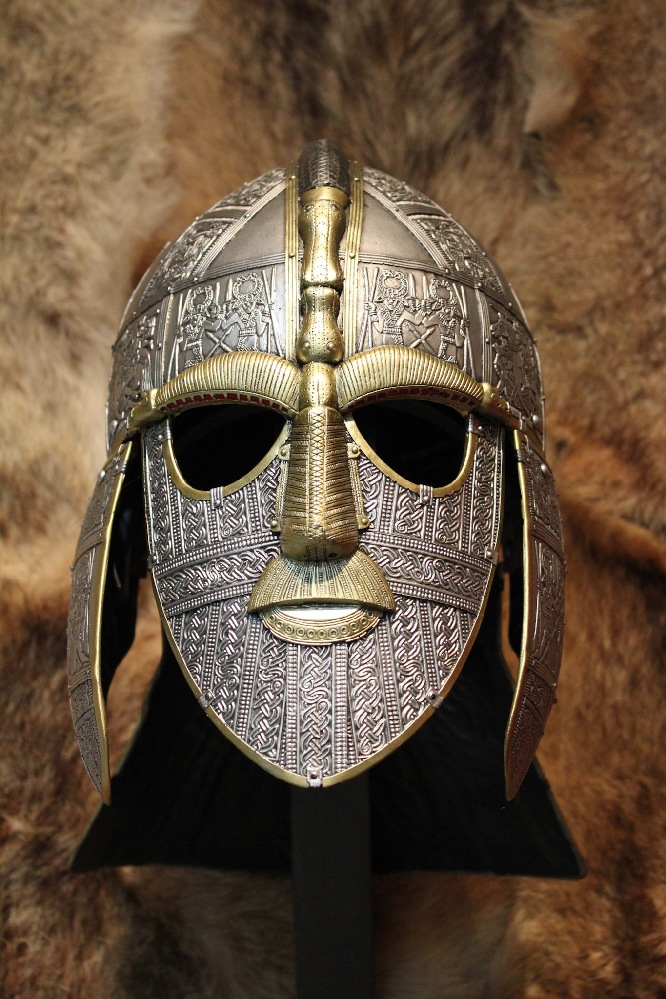 Ceremonial helmet, Sutton Hoo, 2012