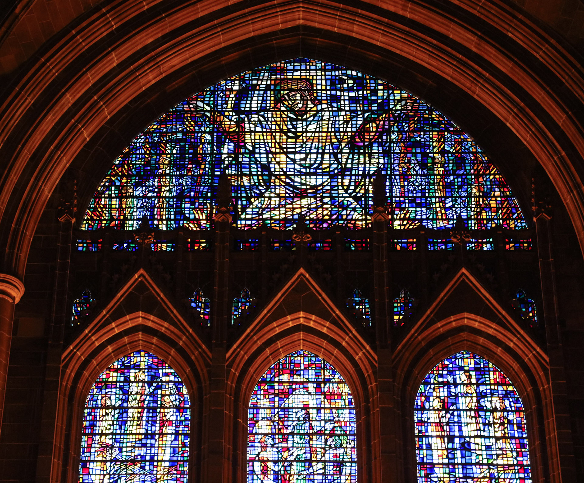 Detail from stained glass window, Anglican Cathedral, 2017