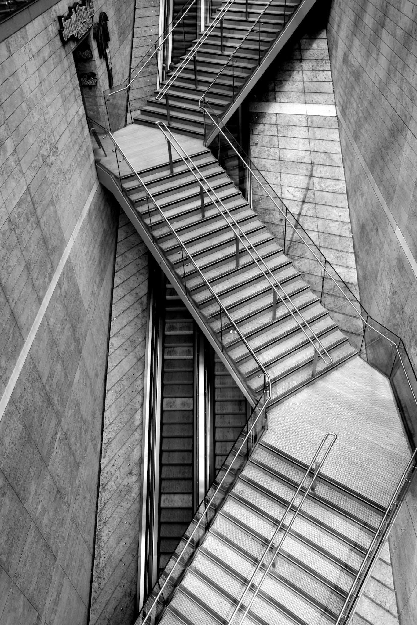 Staircase to Odeon cinema, Liverpool One, 2017