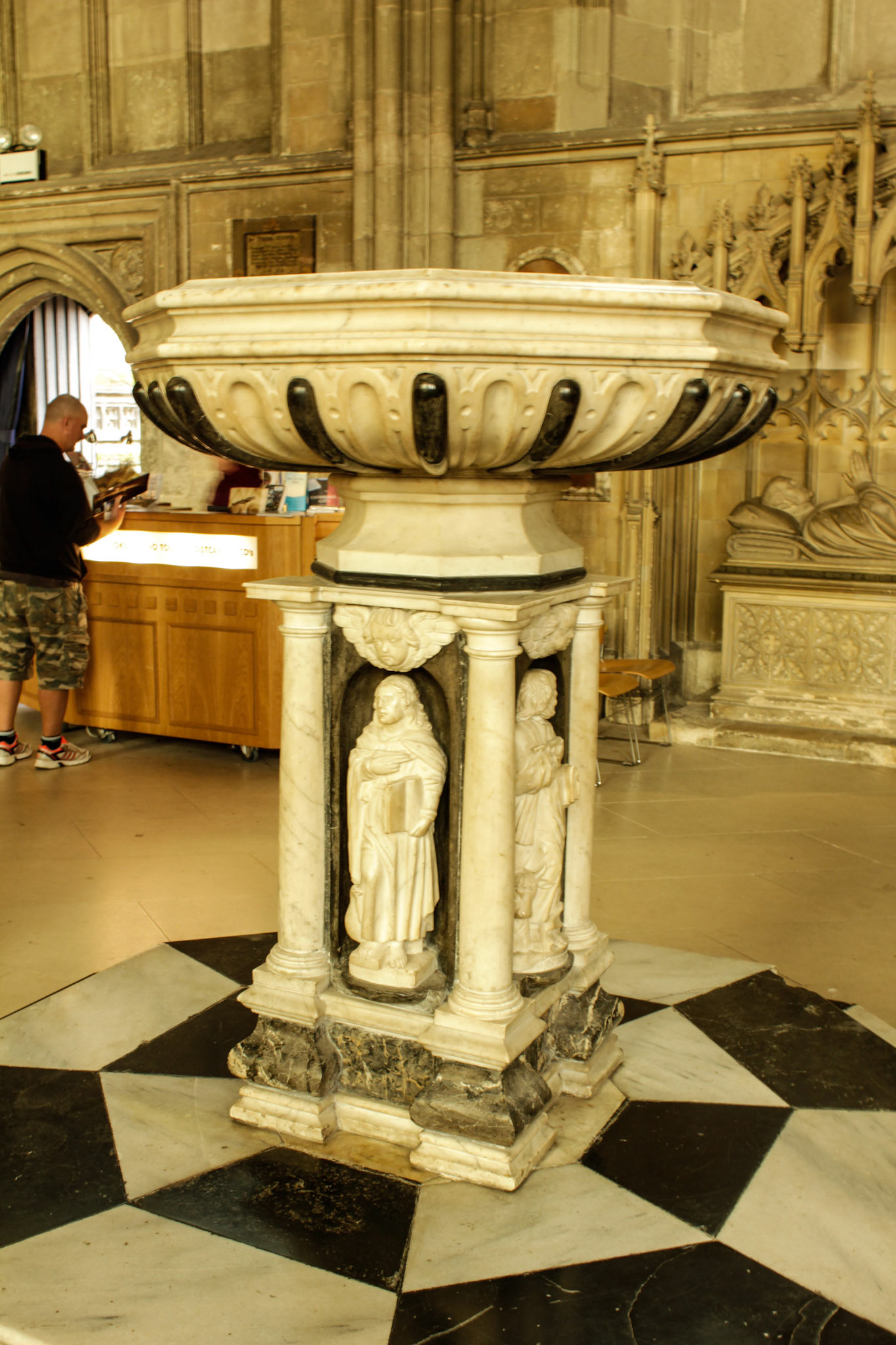 Baptismal font, Canterbury cathedral, 2011