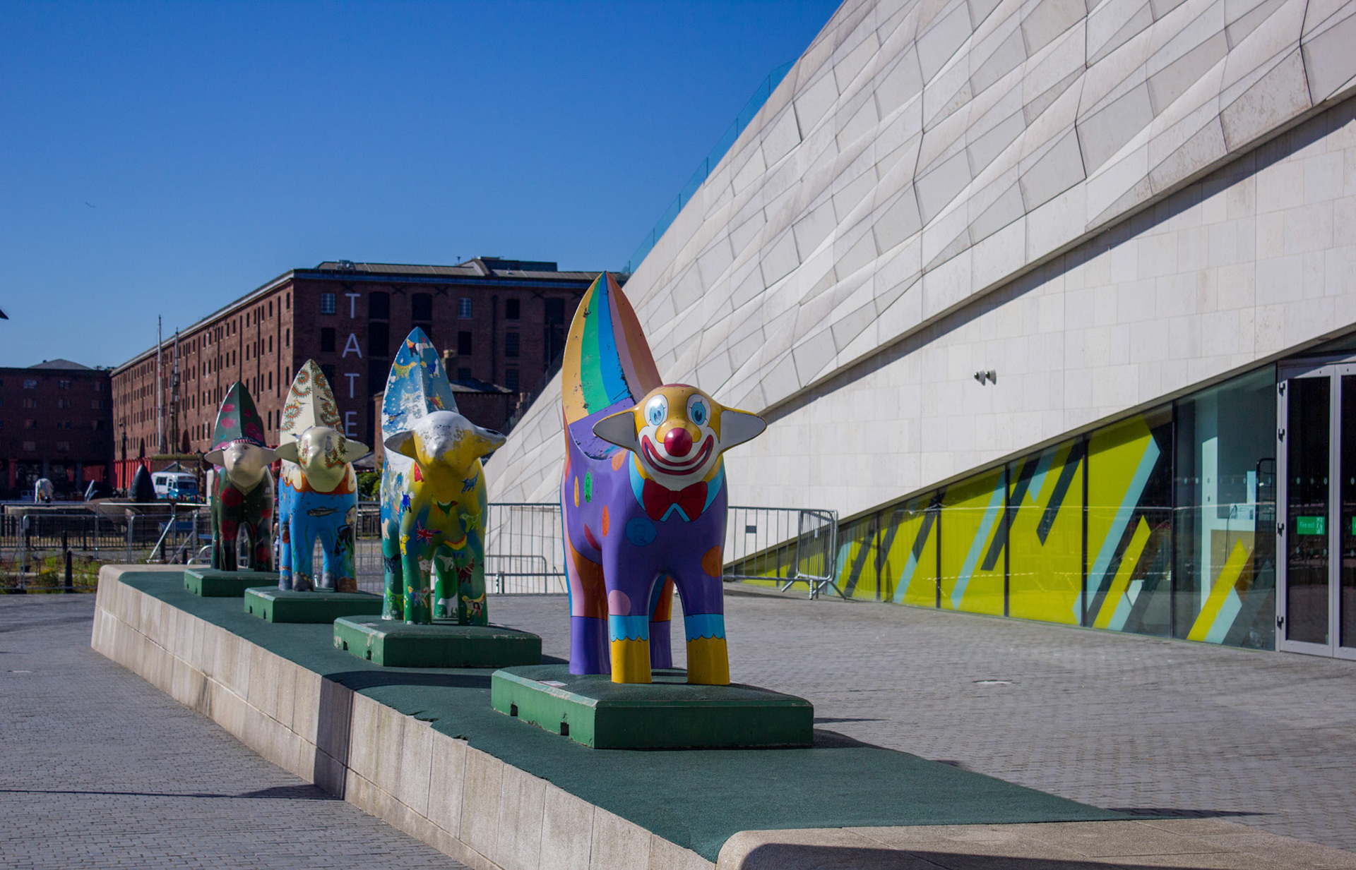 Super Lambananas outside Museum of Liverpool Life, Pier Head, 2018