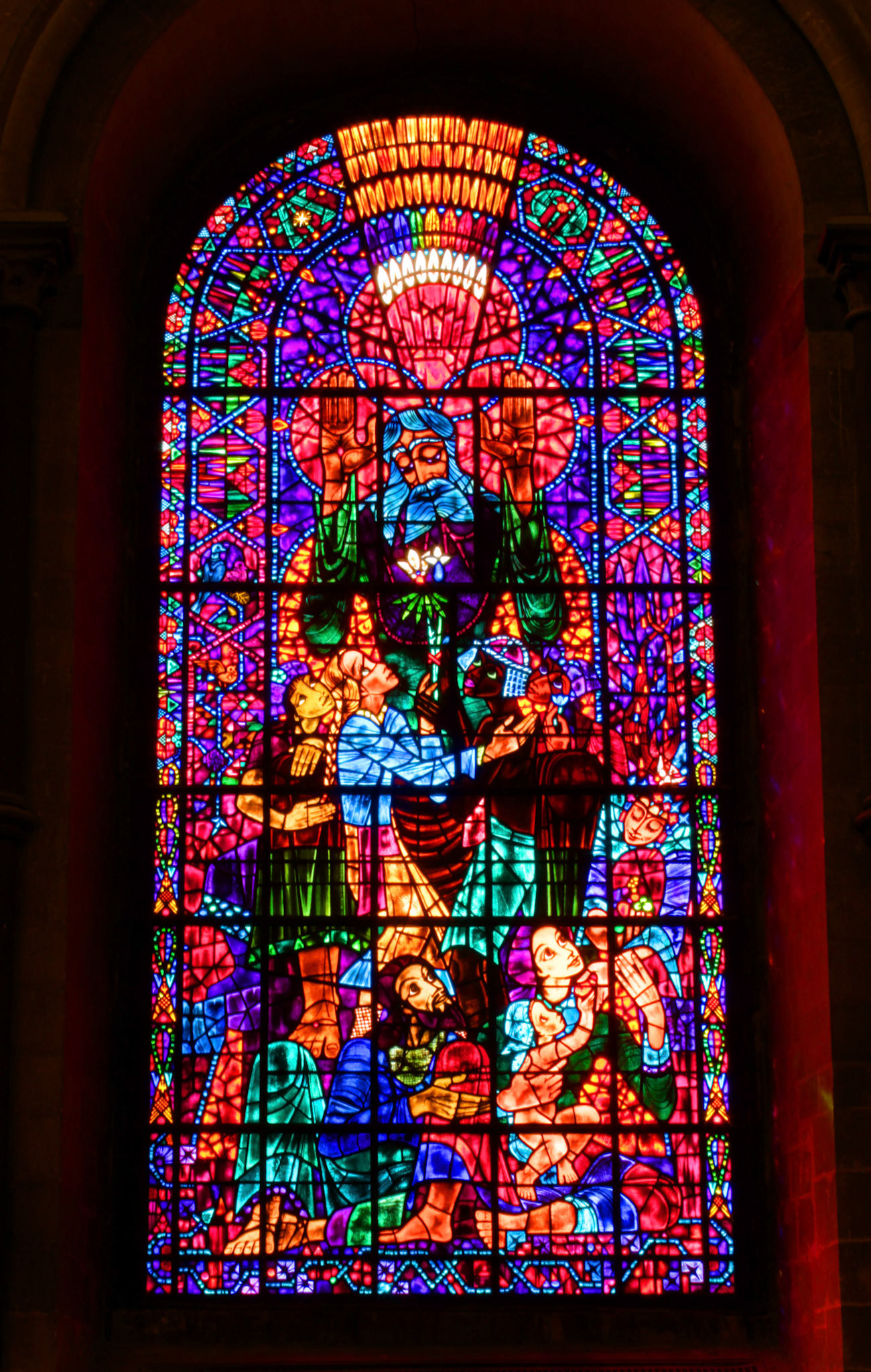 Stained glass window, Canterbury cathedral, 2015