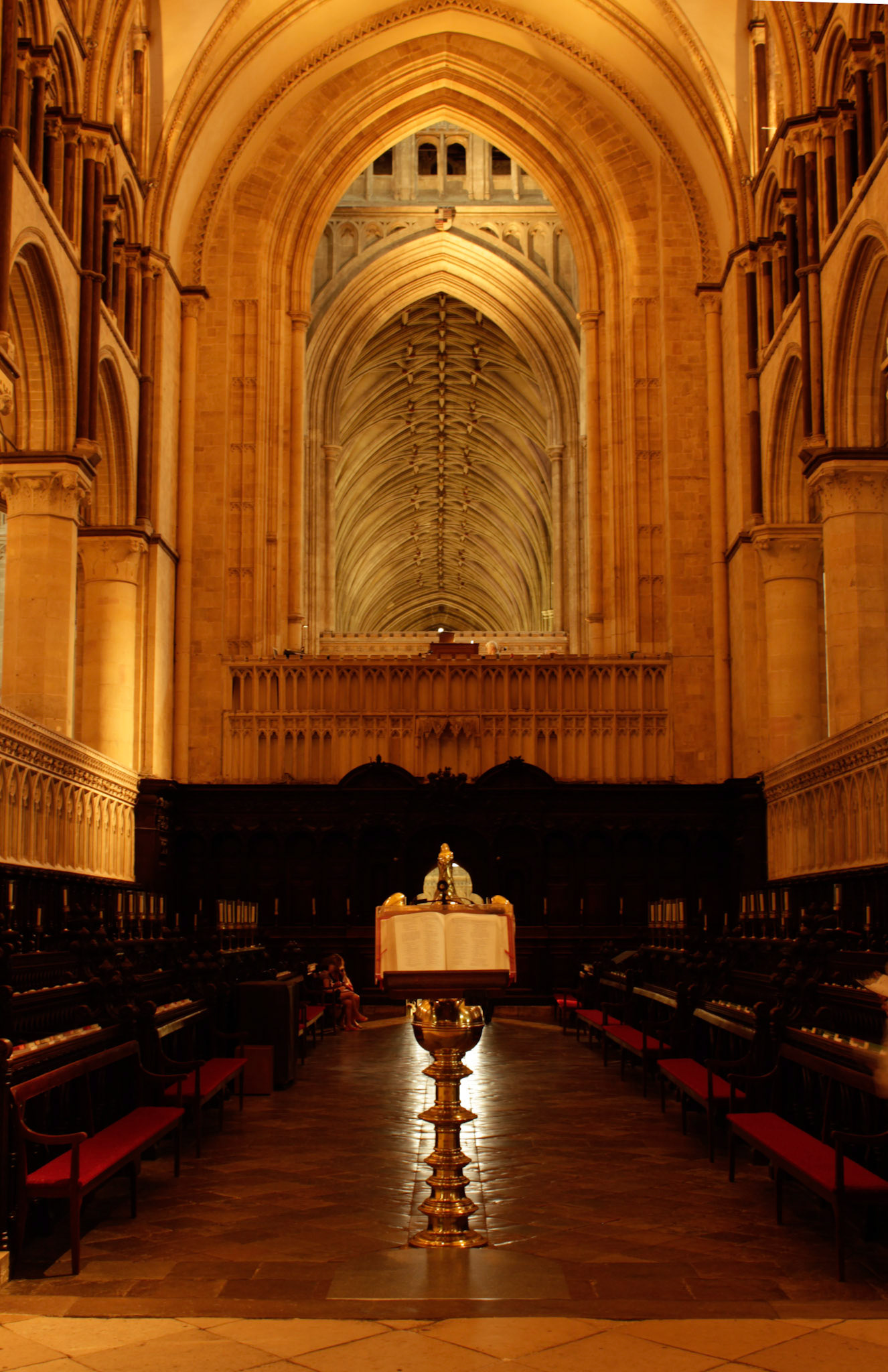Lectern and vaulted ceiling, Canterbury cathedral, 2011