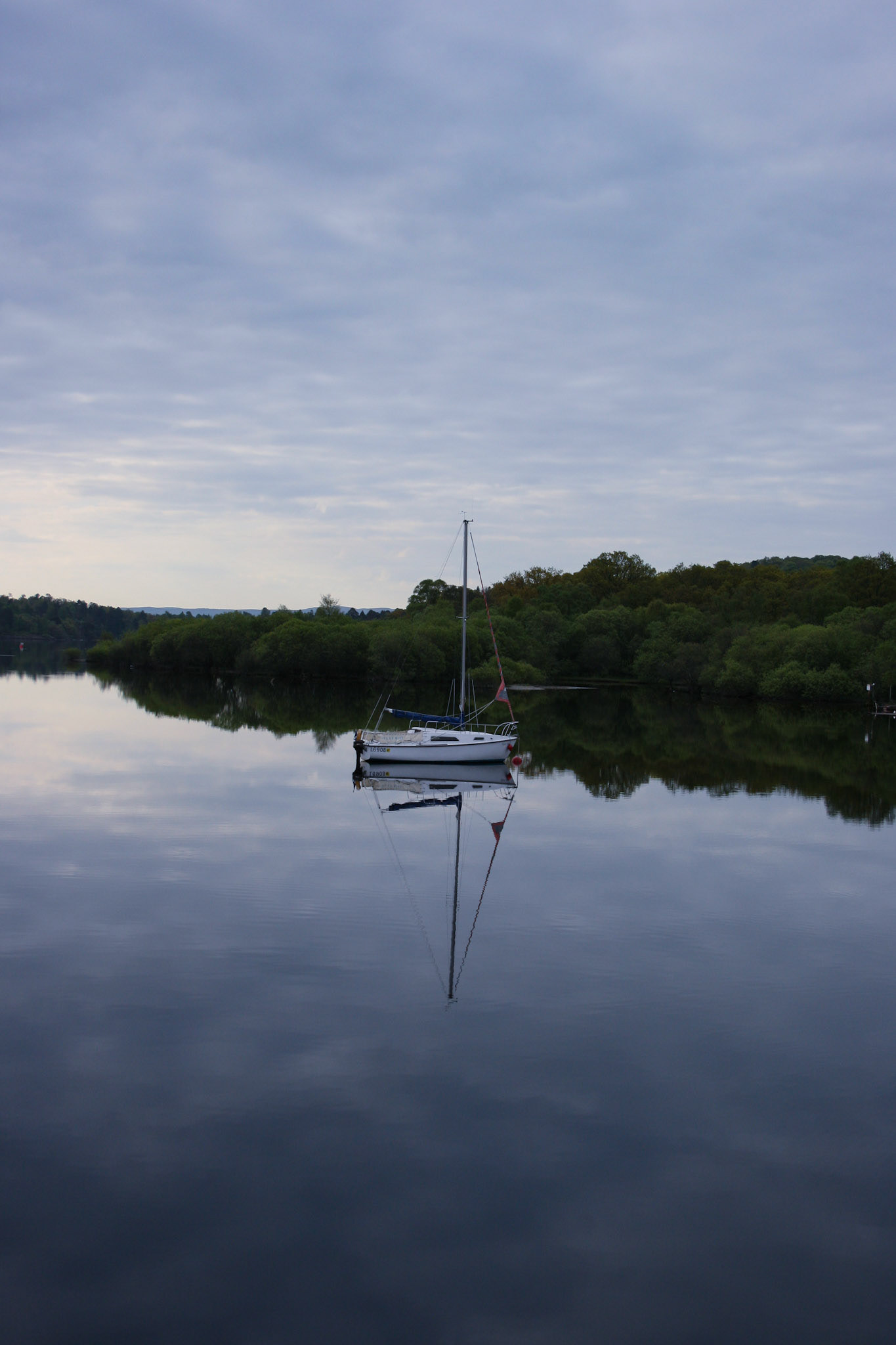 Dinghy reflection, Loch Lomond, 2010