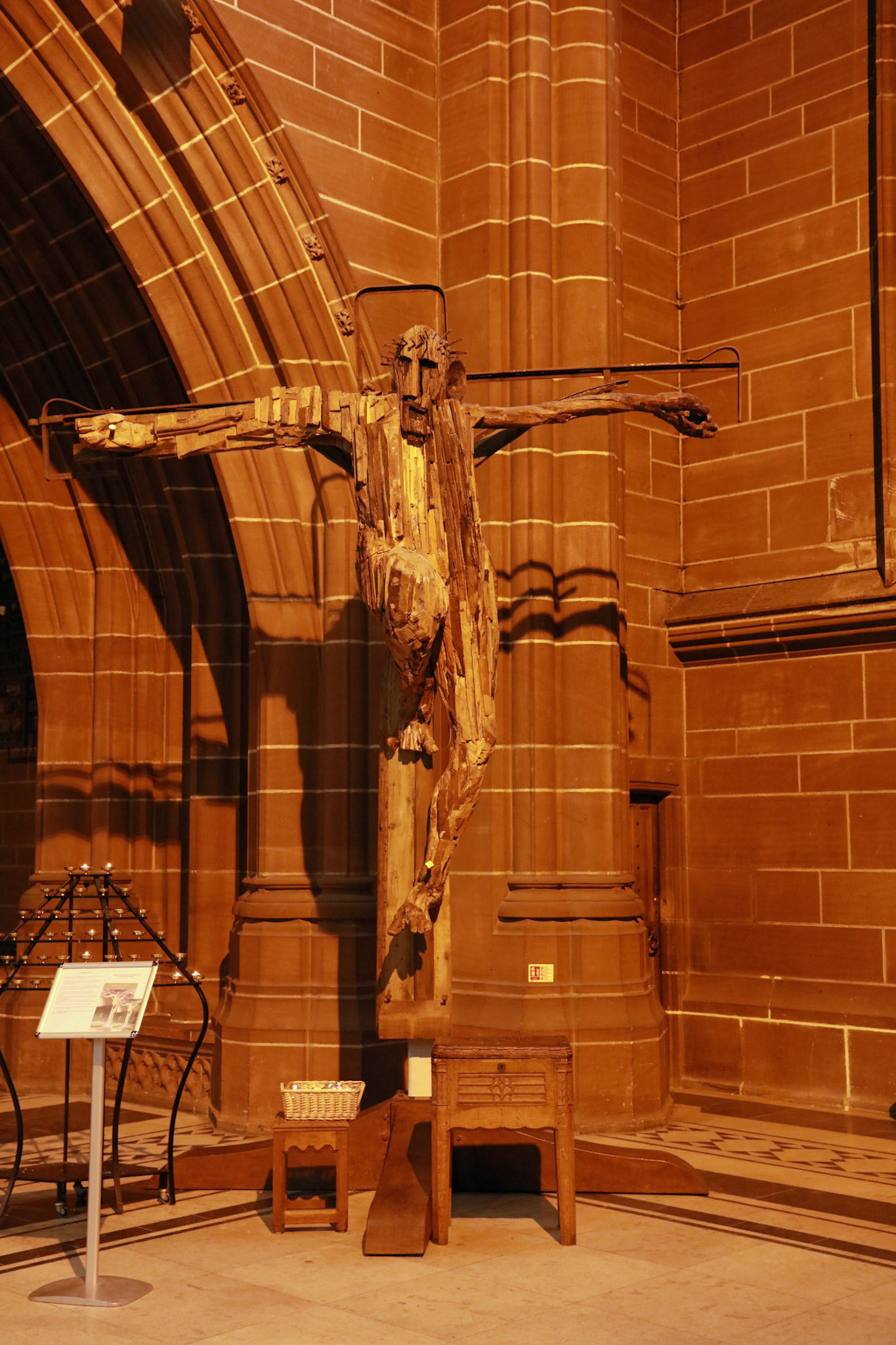 Modern crucifix, Anglican Cathedral side chapel, 2017