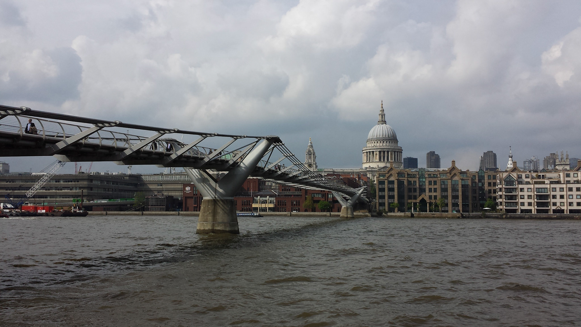 Millennium Bridge and St Paul's by day, 2014