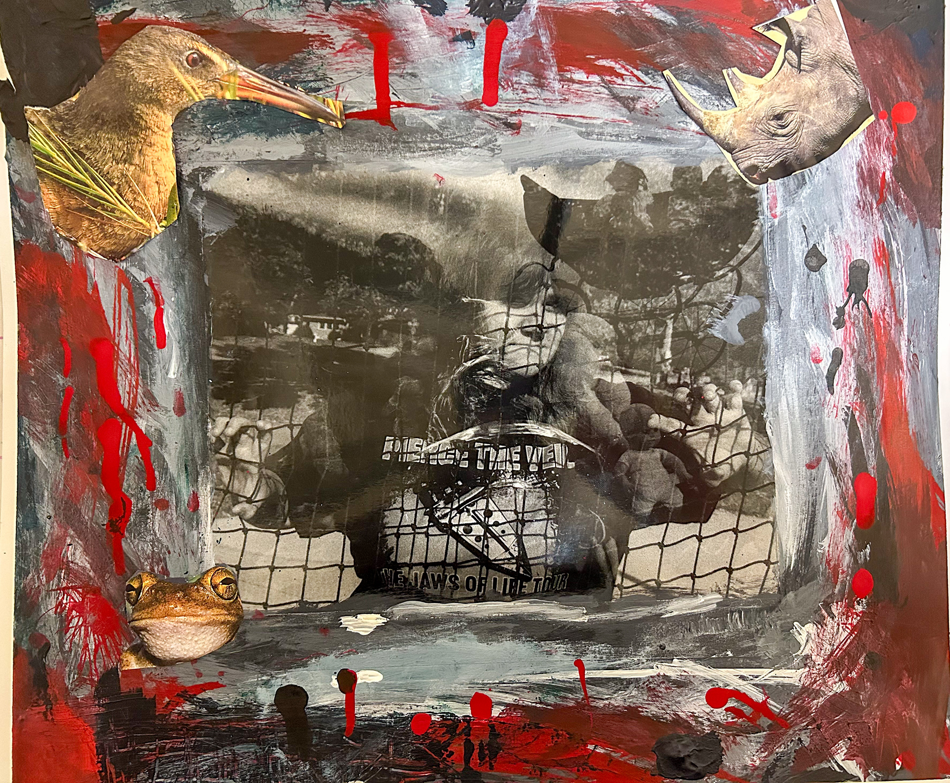 lowkey kinda mixed media here with the painting and animals...