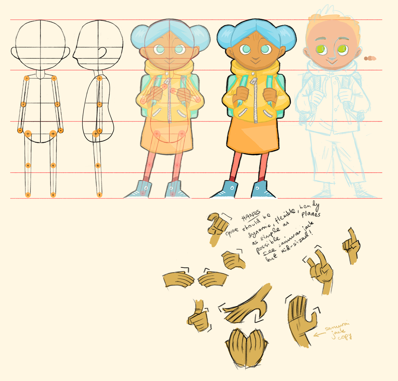 First character design concepts