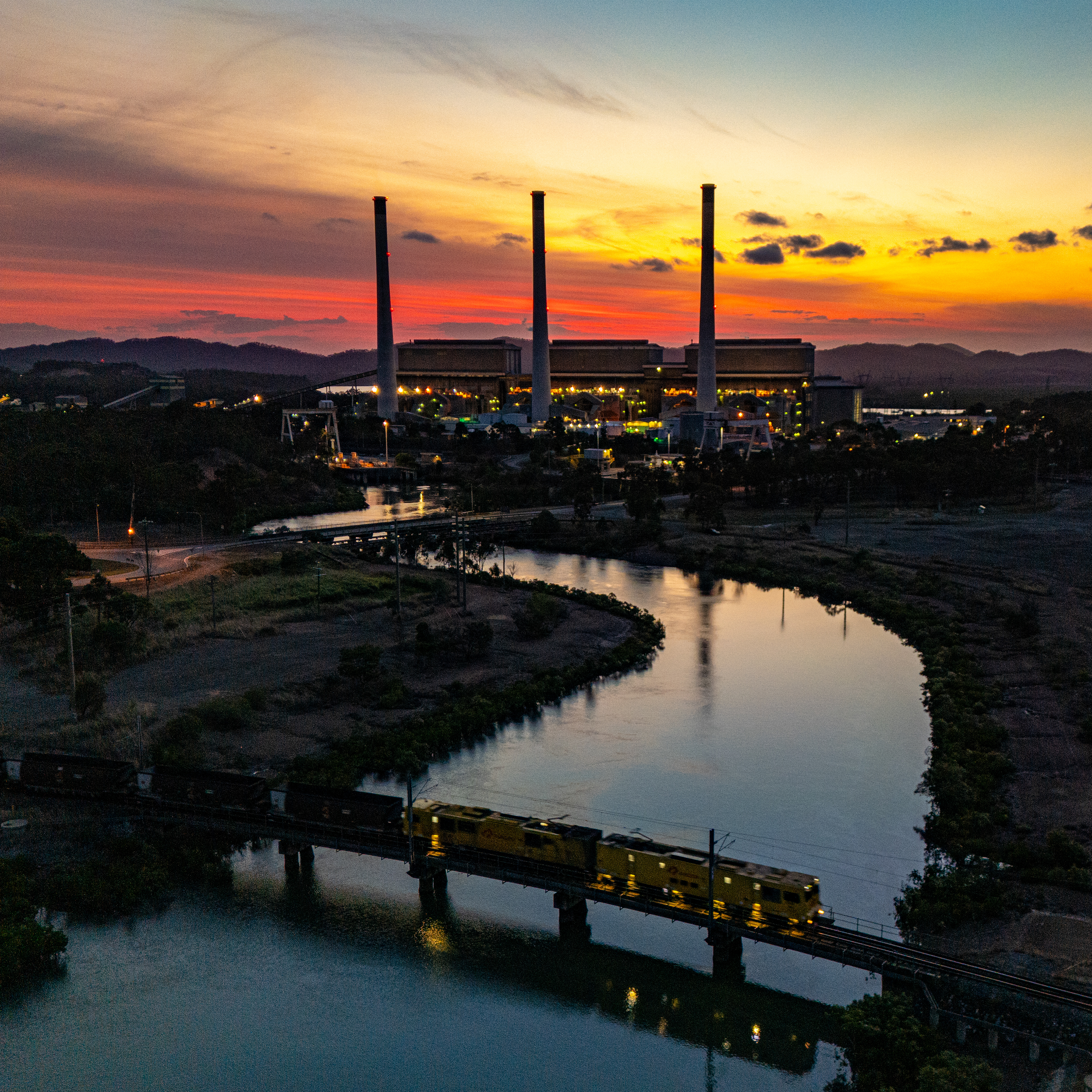 Sunset over Gladstone Power Station