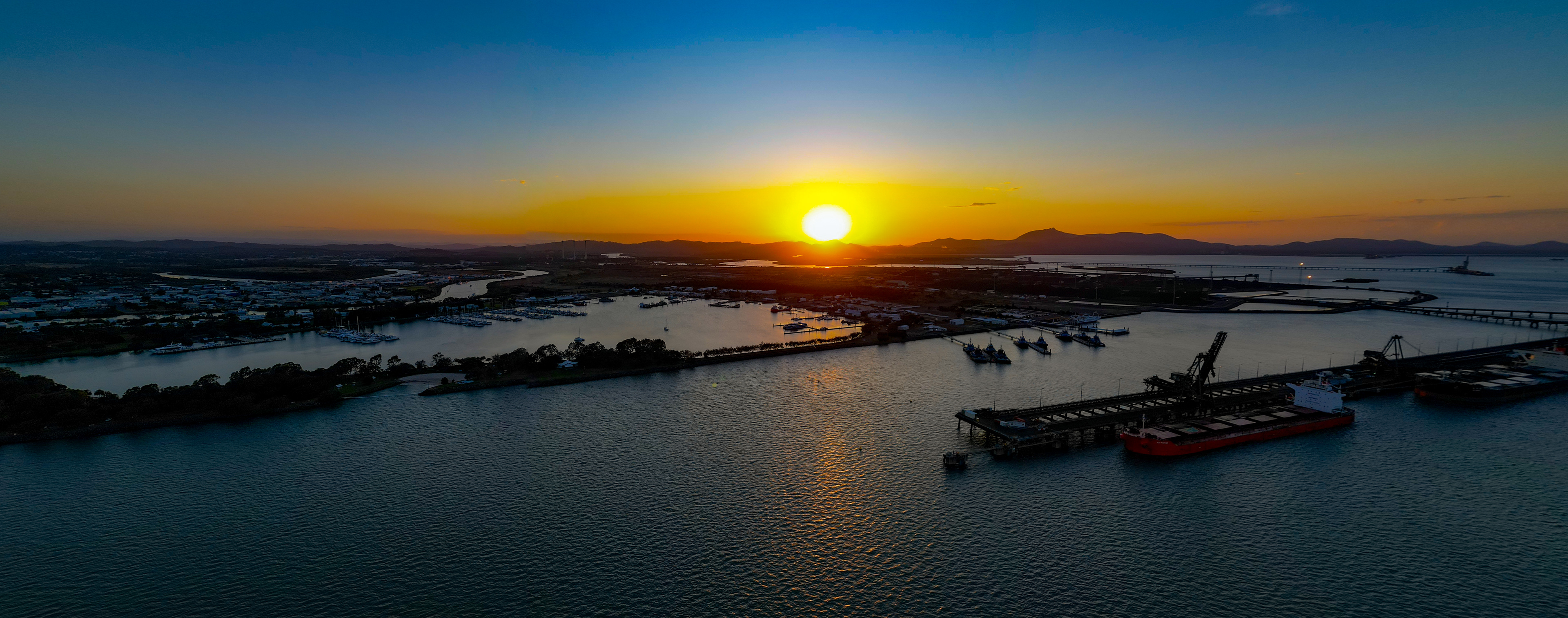 Sunset over Gladstone Marina