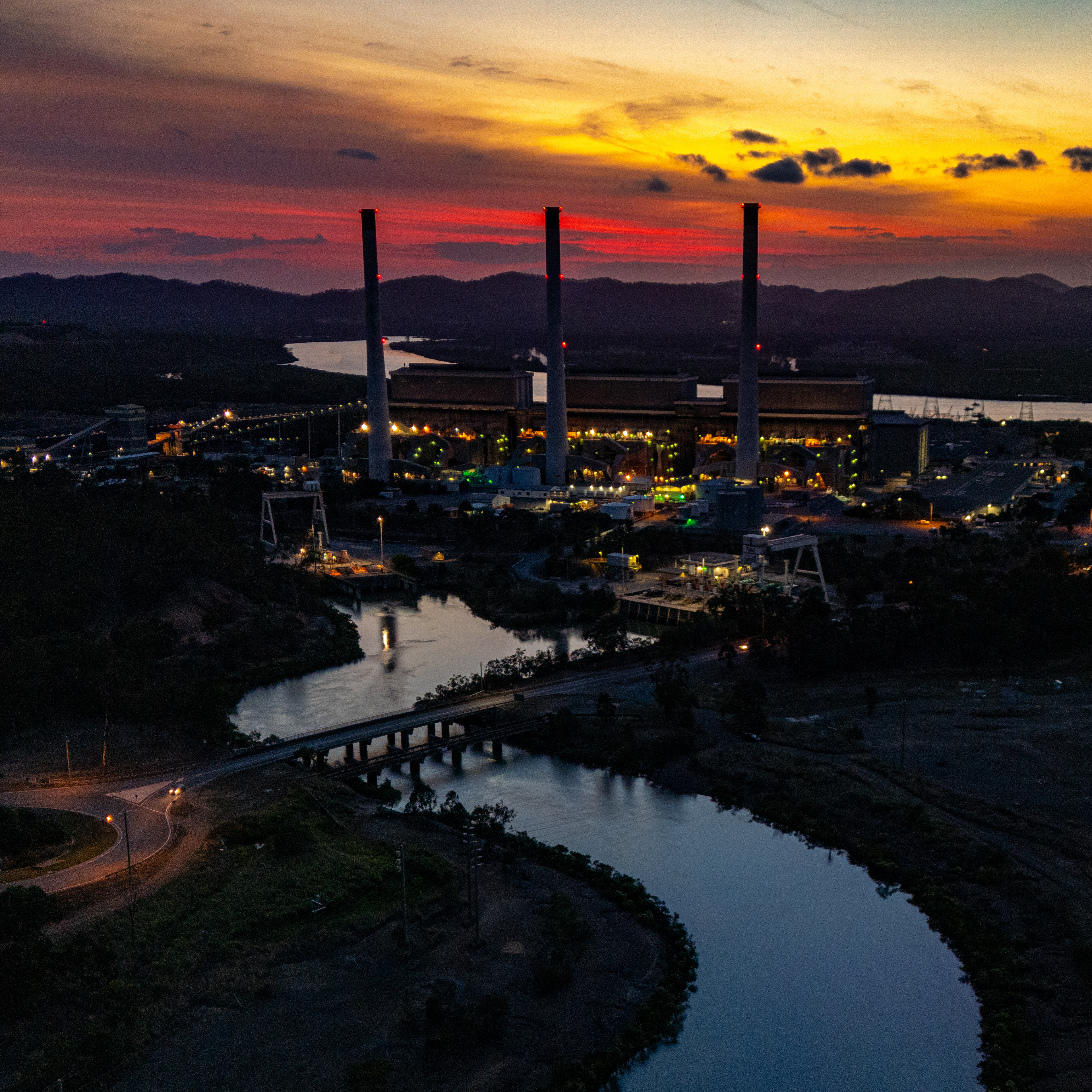 Sunset over Gladstone Power Station