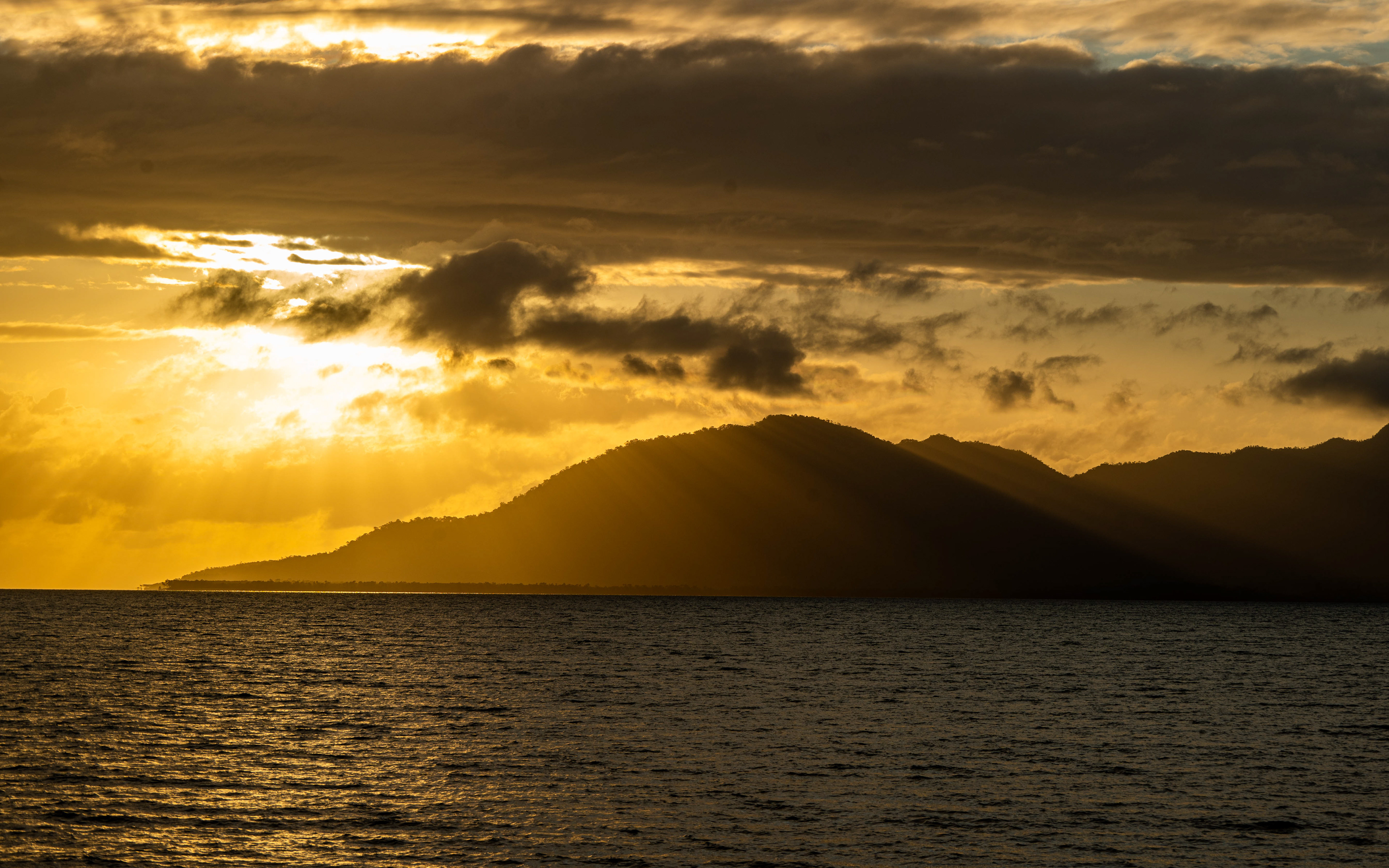 Sunrise over the Northern End of Hinchinbrook Island.