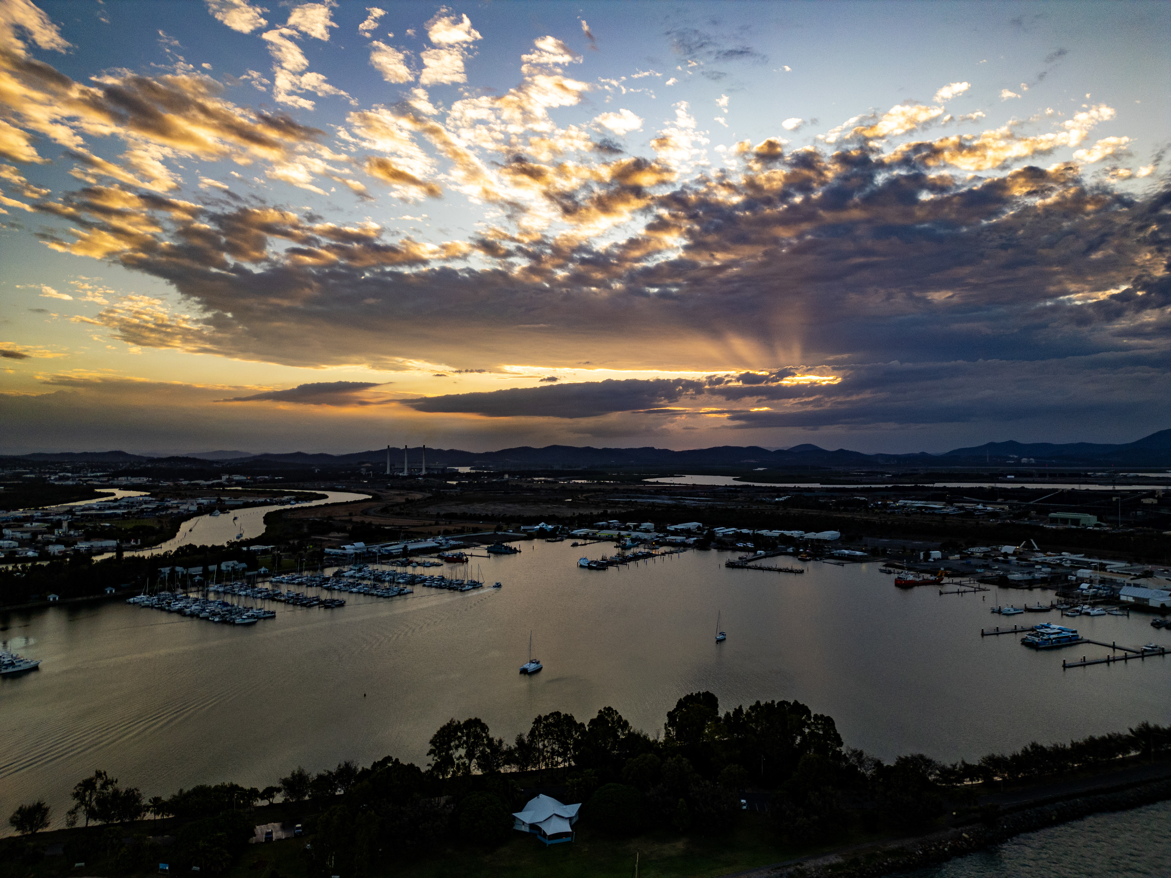 Sunset over Gladstone Marina