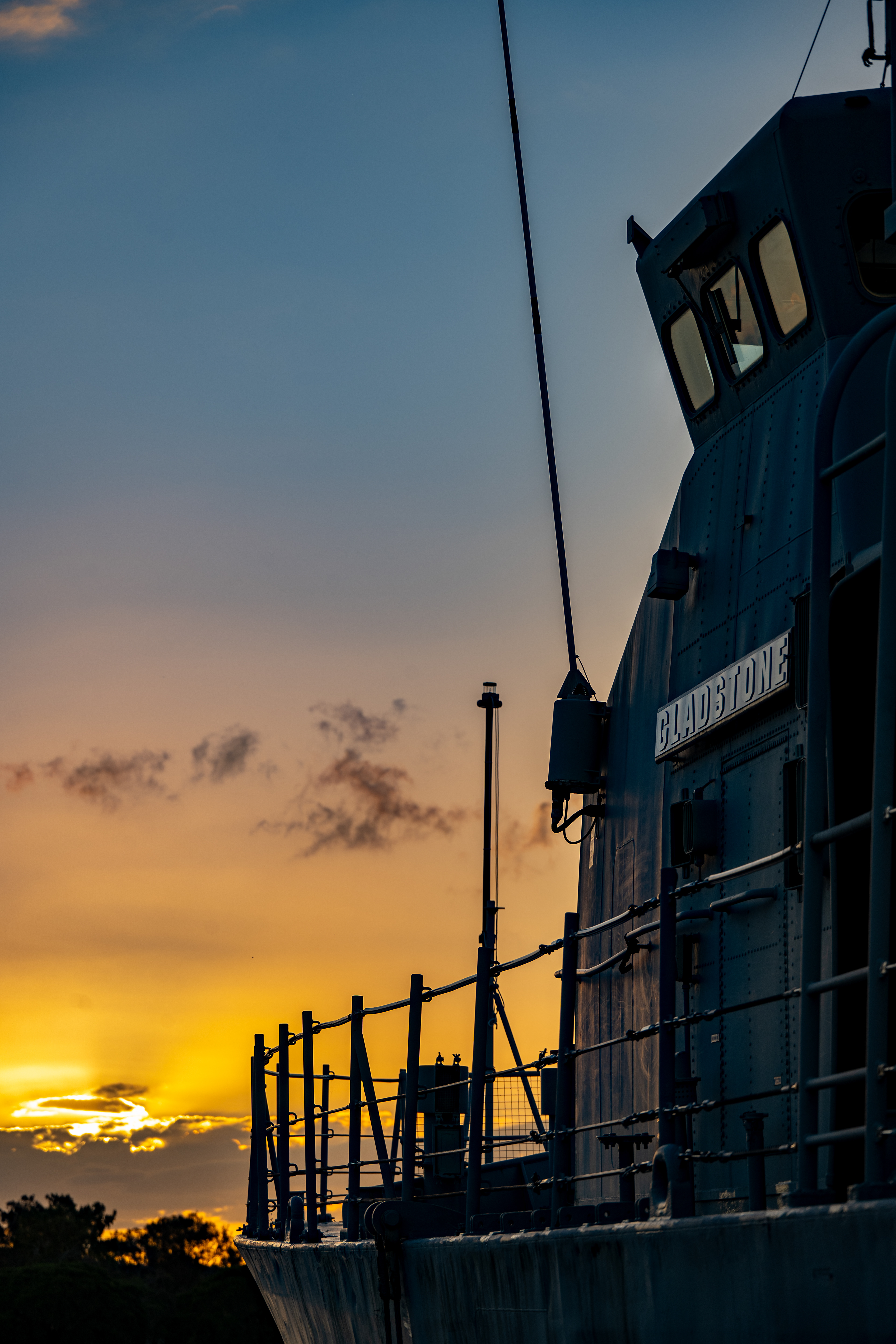 Sunset over the HMAS Gladstone