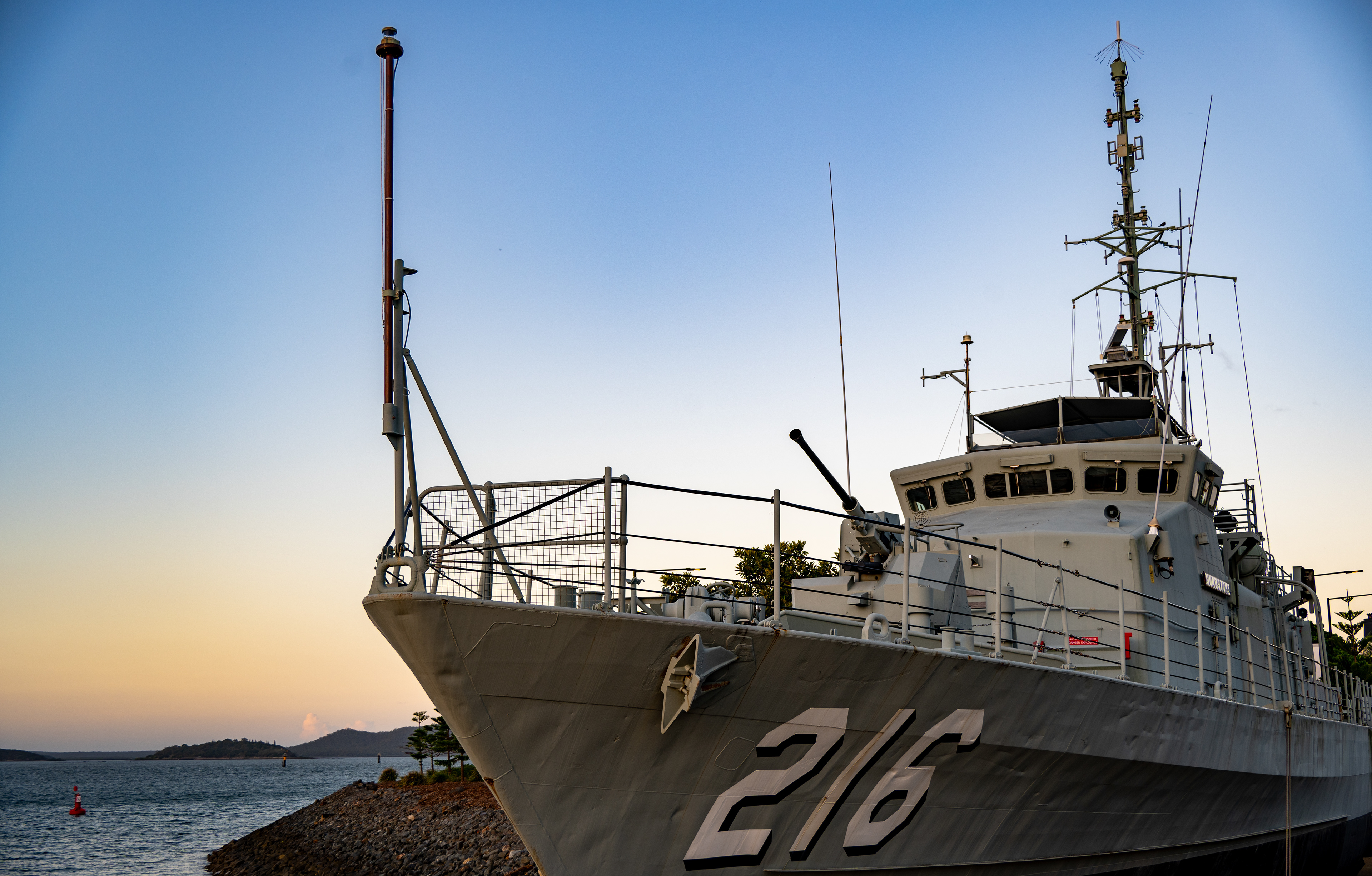 Sunset over the HMAS Gladstone