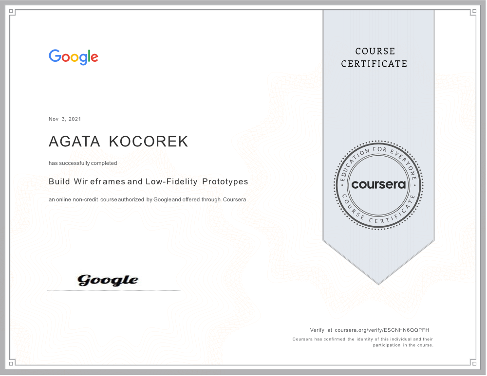Google Course Certificate