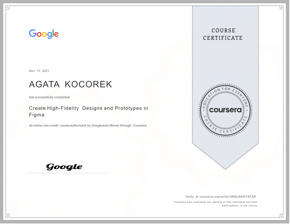 Google Course Certificate