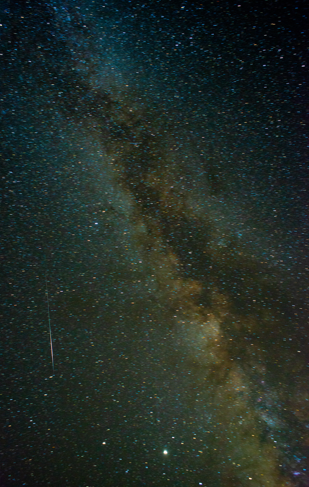 Milky Way and Iridium Flare