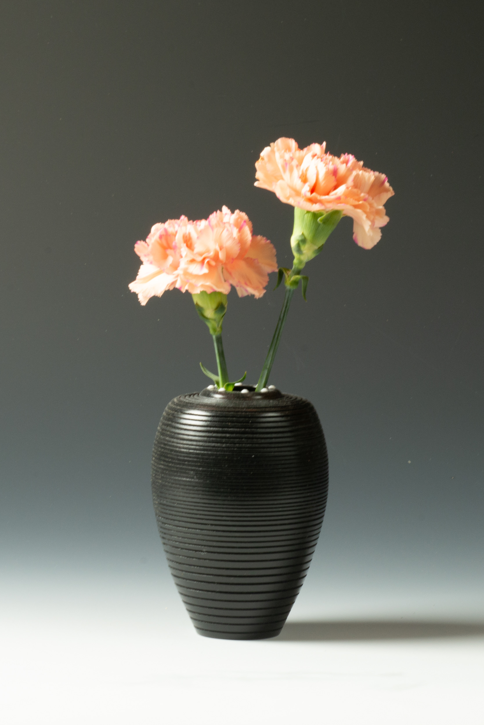 Groovy black vase - Bradford Pear - 5" X 3 1/4" - $75