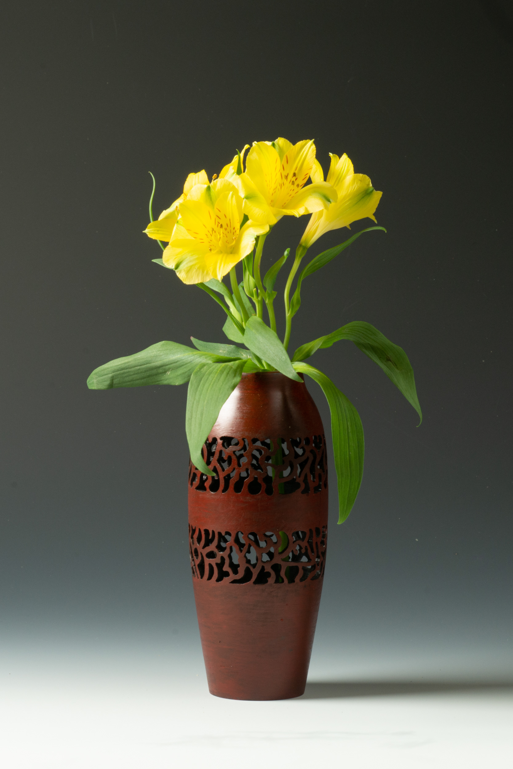 Bradford Pear pierced vase - acrylics - 8" x 3"- $105