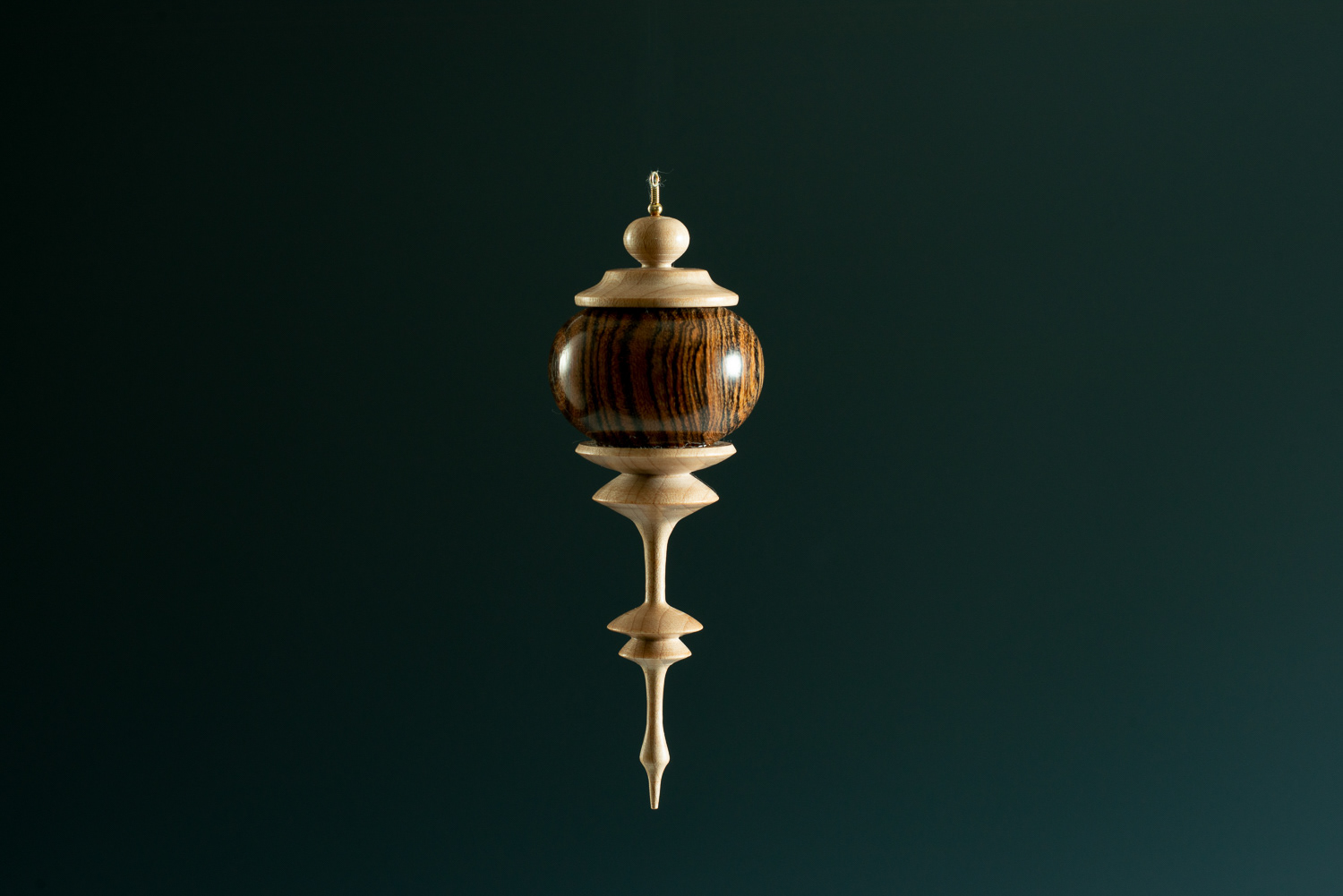 SOLD Bocote and Maple ornament 5" x 1 /12”