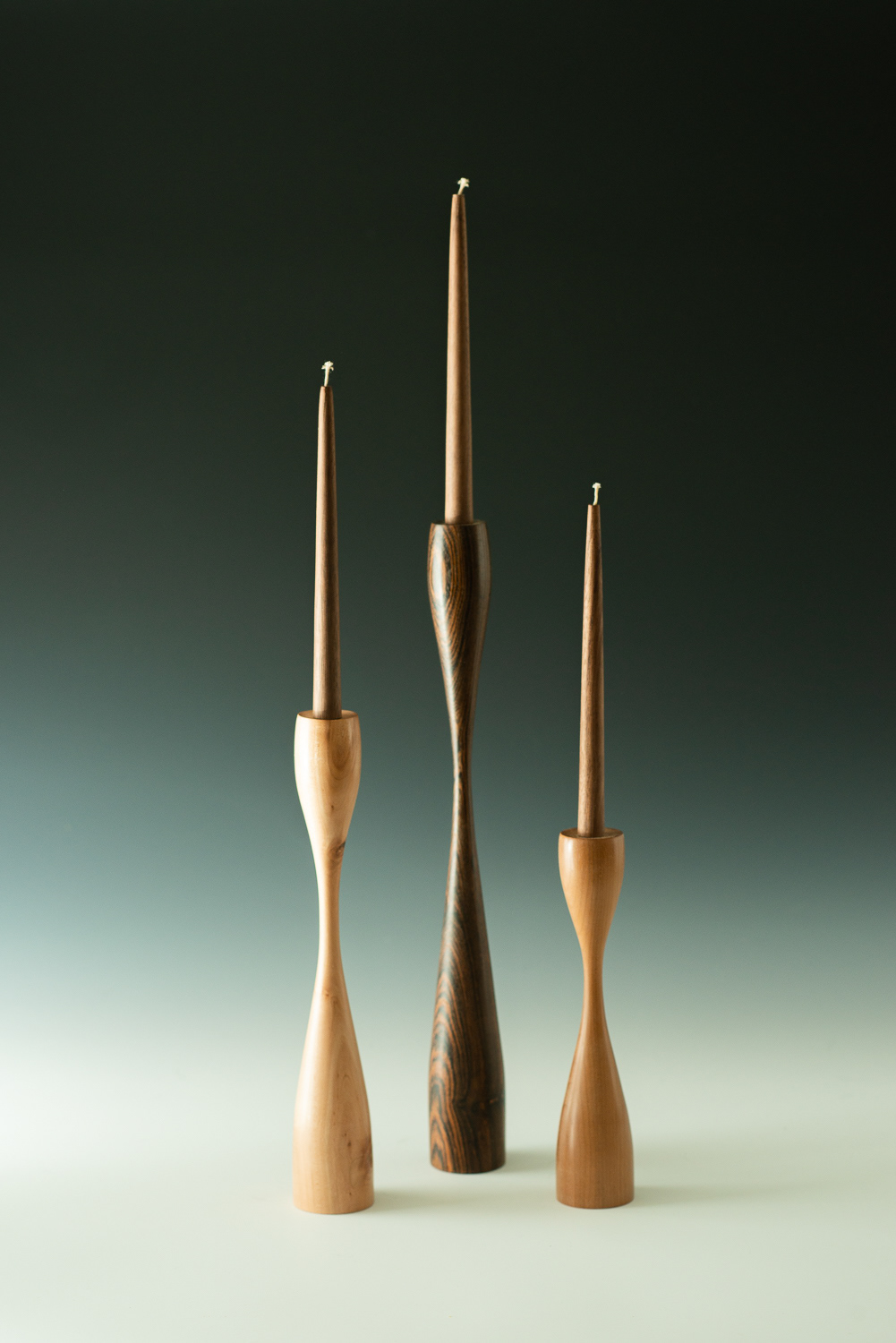 Maple (23"), Bocote (19"), Cherry with walnut "candles" (16")- All three $135